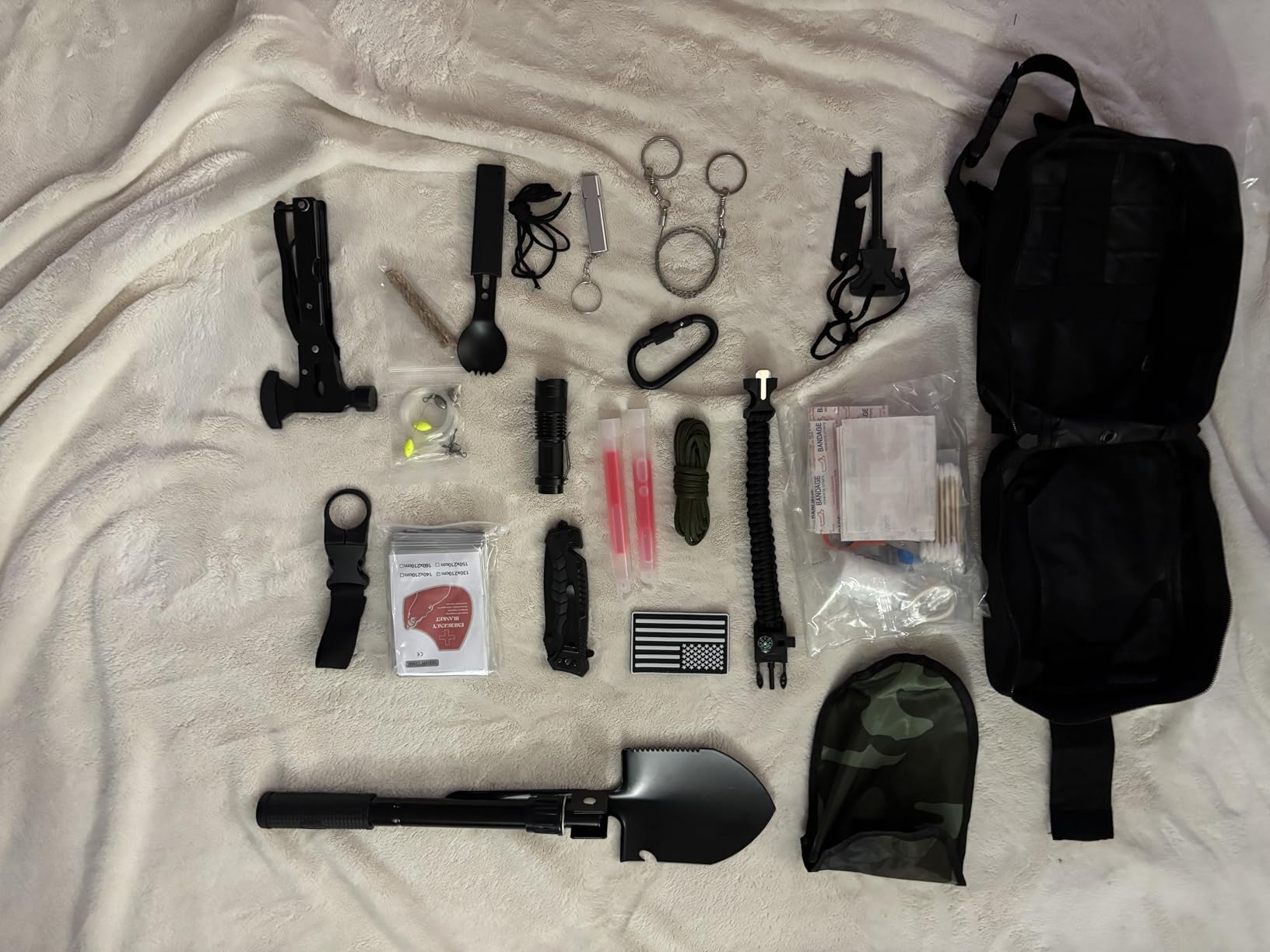 Emergency Survival Kit and First Aid Kit, 142Pcs Professional Survival Gear and Supplies Equipment with Molle Pouch, Gift for Christmas Men Dad Husband Camping Hiking Hunting Outdoor Adventure - Customer Photo 3