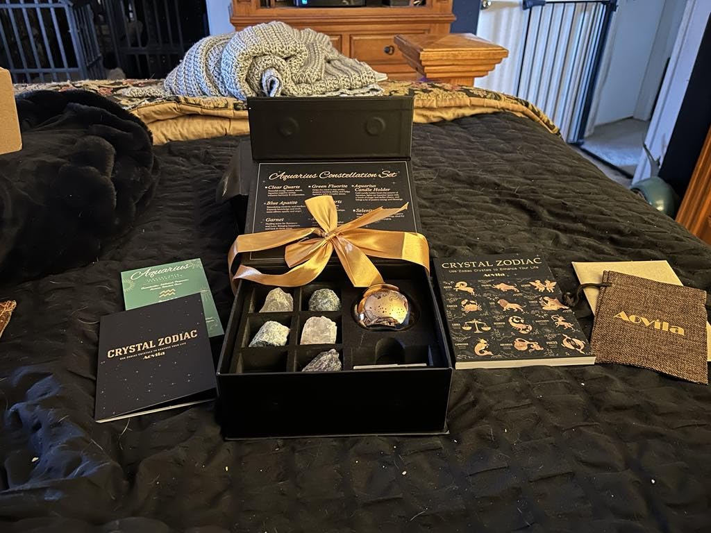 Pisces Crystals Gift Set, Zodiac Signs Healing Crystals Birthstones with Horoscope Box Set Pisces Astrology Crystals Healing Stones Gifts Customer Review Pisces Crystals Gift Set, Zodiac Signs Healing Crystals Birthstones with Horoscope Box Set Pisces Astrology Crystals Healing Stones Gifts - Customer Photo 1