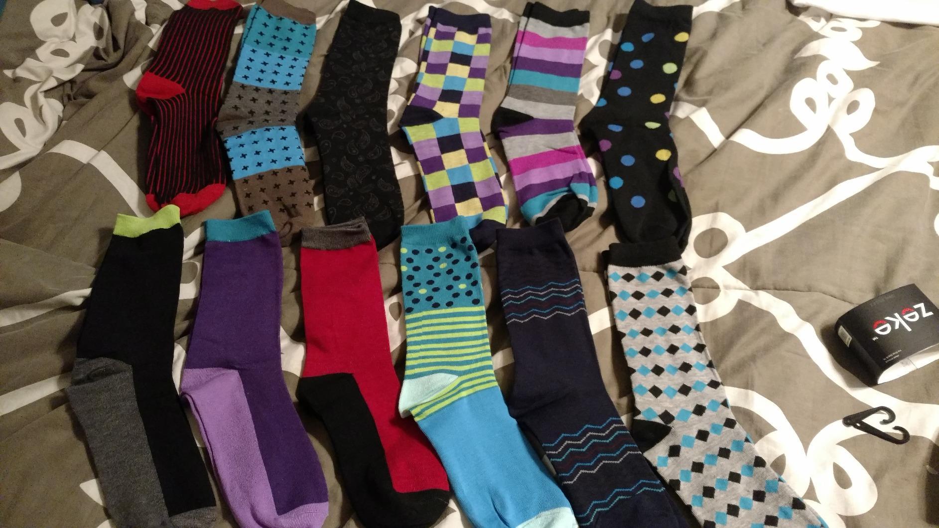 ZEKE Funny Dress Socks for Men - Funky Mens Crazy Socks - Cool Colorful Patterned Fun Socks for Men - Customer Photo 2