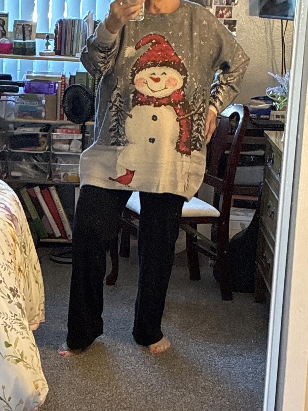YESNO Women Christmas Sweater Graphic Printed Oversized Pullover Sweaters Casual Loose Knit Tops S01 Customer Review YESNO Women Christmas Sweater Graphic Printed Oversized Pullover Sweaters Casual Loose Knit Tops S01 - Customer Photo 1