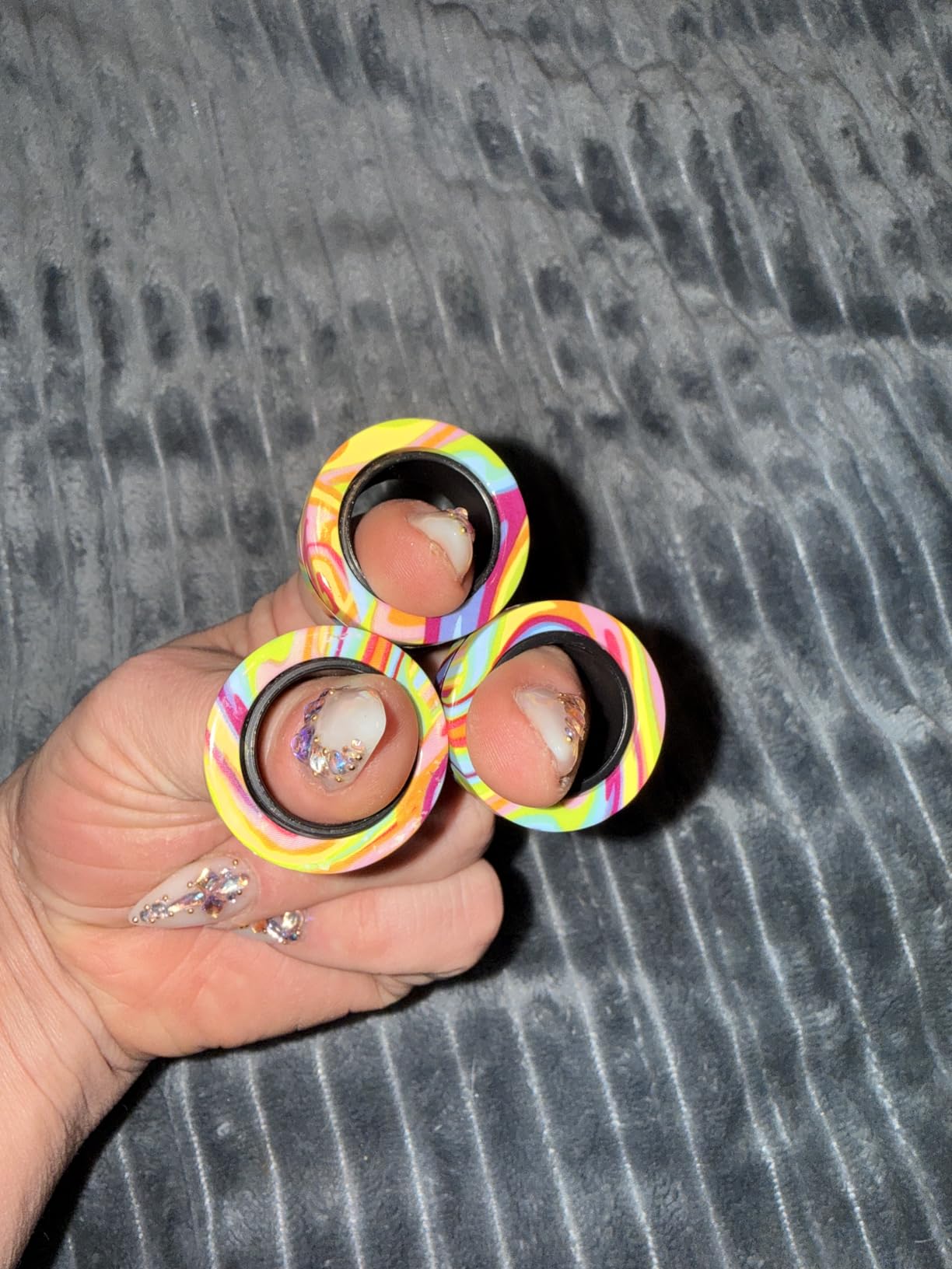 BUNMO Magnetic Rings Stocking Stuffers for Teens - Fidget Toys Adults - Stocking Stuffers for Boys - Magnetic Fidget Rings - Improved Stronger Magnets - Great Teen Gift - Black - Customer Photo 1
