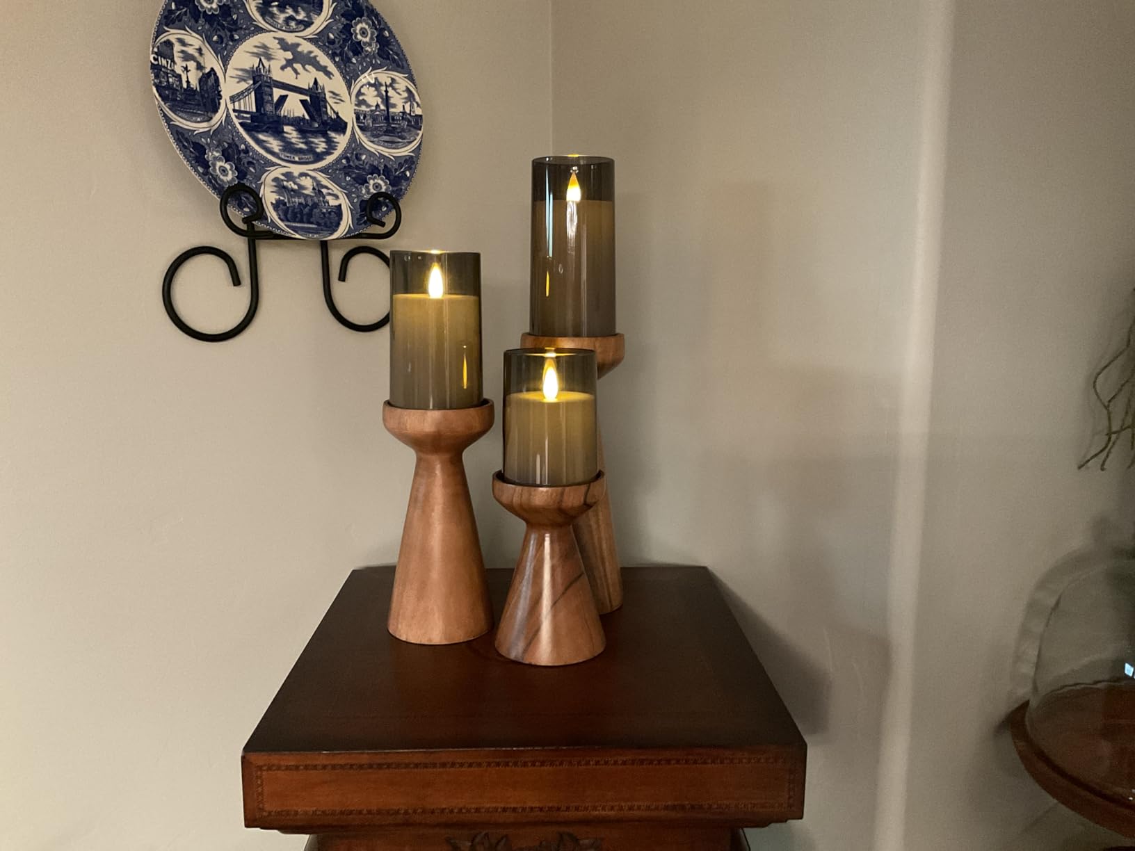 BIRDROCK HOME 3pc Flare Candleholders - Farmhouse Wooden Pillar Stand Set - Large Decorative Wood Candlestick - Table Centerpiece & Mantle Decor - Tall Tiered Candle Holders for Decorations - Natural Customer Review BIRDROCK HOME 3pc Flare Candleholders - Farmhouse Wooden Pillar Stand Set - Large Decorative Wood Candlestick - Table Centerpiece & Mantle Decor - Tall Tiered Candle Holders for Decorations - Natural - Customer Photo 1