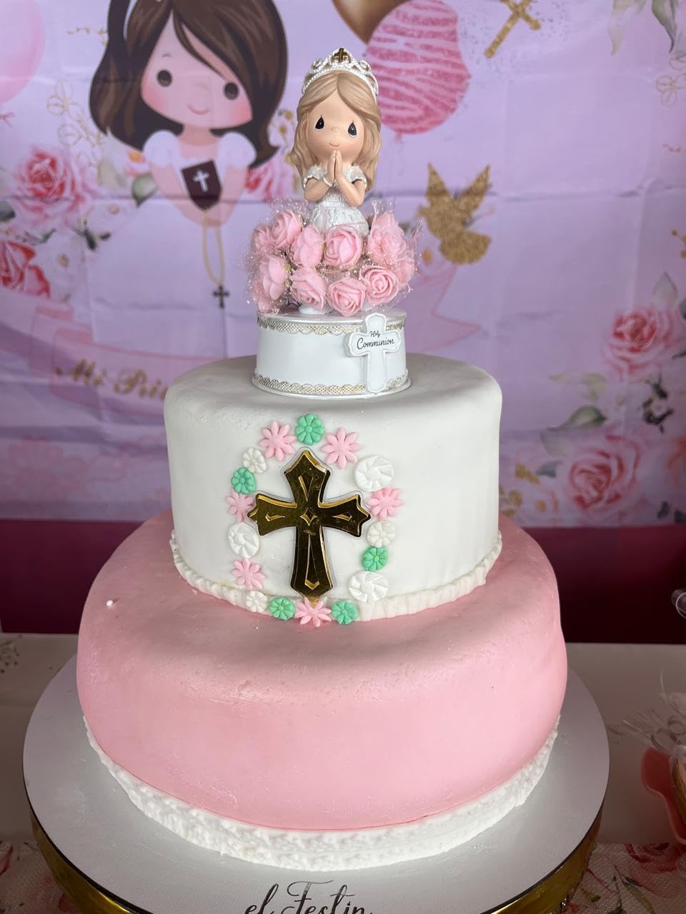 Precious Moments Holy Communion Girl Musical Figurine – Plays 'The Lord's Prayer' - Customer Photo 1