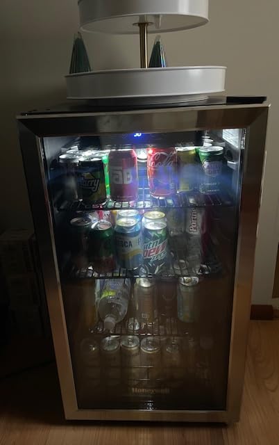 Honeywell Beverage Refrigerator and Cooler, 116 Can Mini Fridge with Glass Door for Soda Beer or Wine for Office or Bar with Adjustable Removable Shelving, Commercial Grade - Customer Photo 001