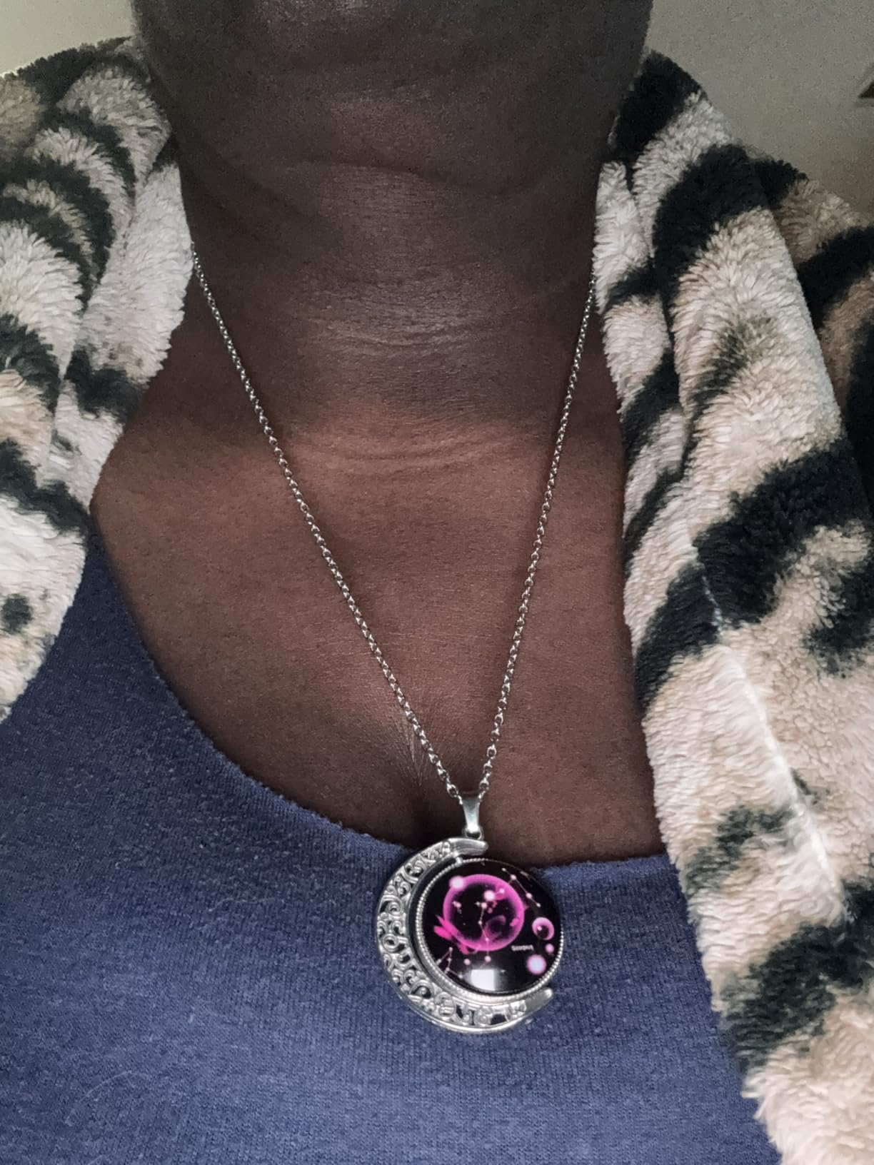 DEQIYIJI Zodiac Necklace Jewelry Birthday Gifts Astrology 12 Constellation Horoscope Sign Galaxy Crescent Half Moon Pendant Necklace Customer Review DEQIYIJI Zodiac Necklace Jewelry Birthday Gifts Astrology 12 Constellation Horoscope Sign Galaxy Crescent Half Moon Pendant Necklace - Customer Photo 2