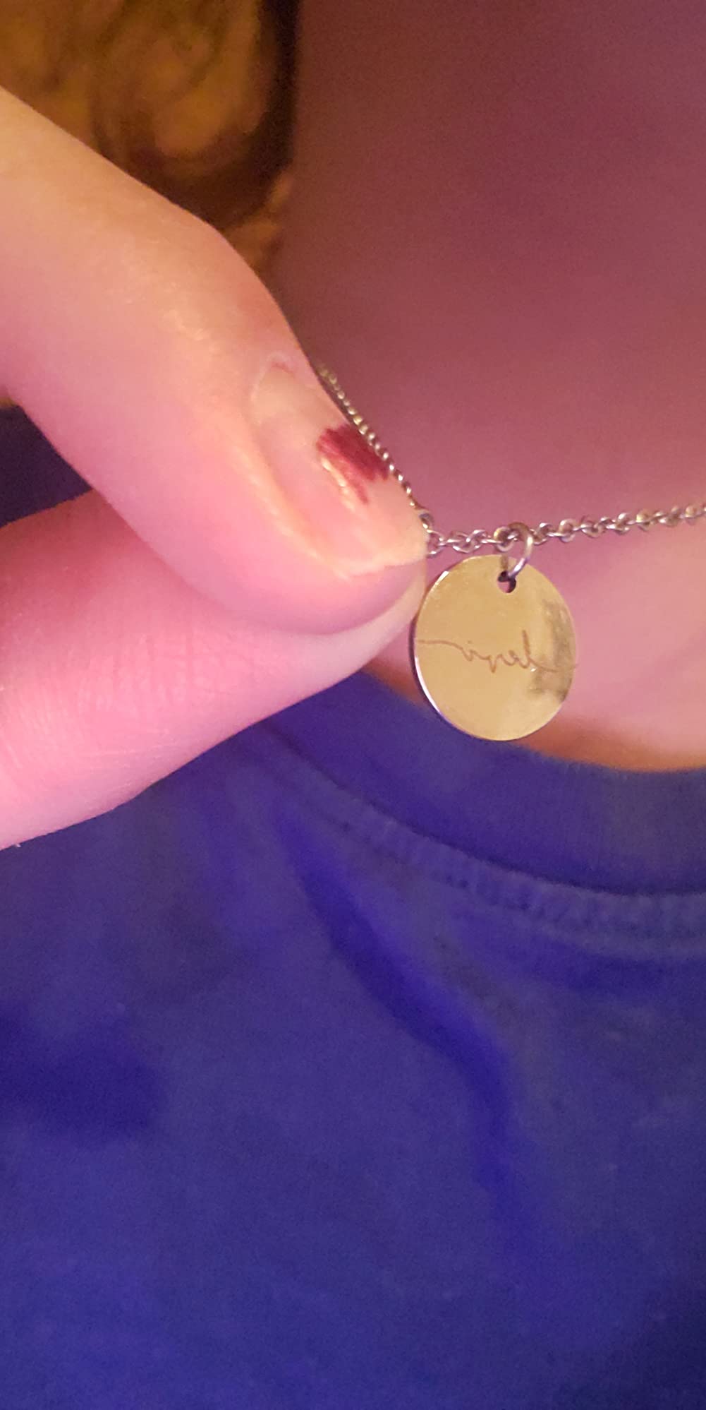 MignonandMignon Birthstone Name Necklace Personalized Gifts for Women Jewelry for Mom Gold Plated Pendant Charm, Custom Grandma Birthday Holiday Gifts -CN-BS-SH - Customer Photo 2