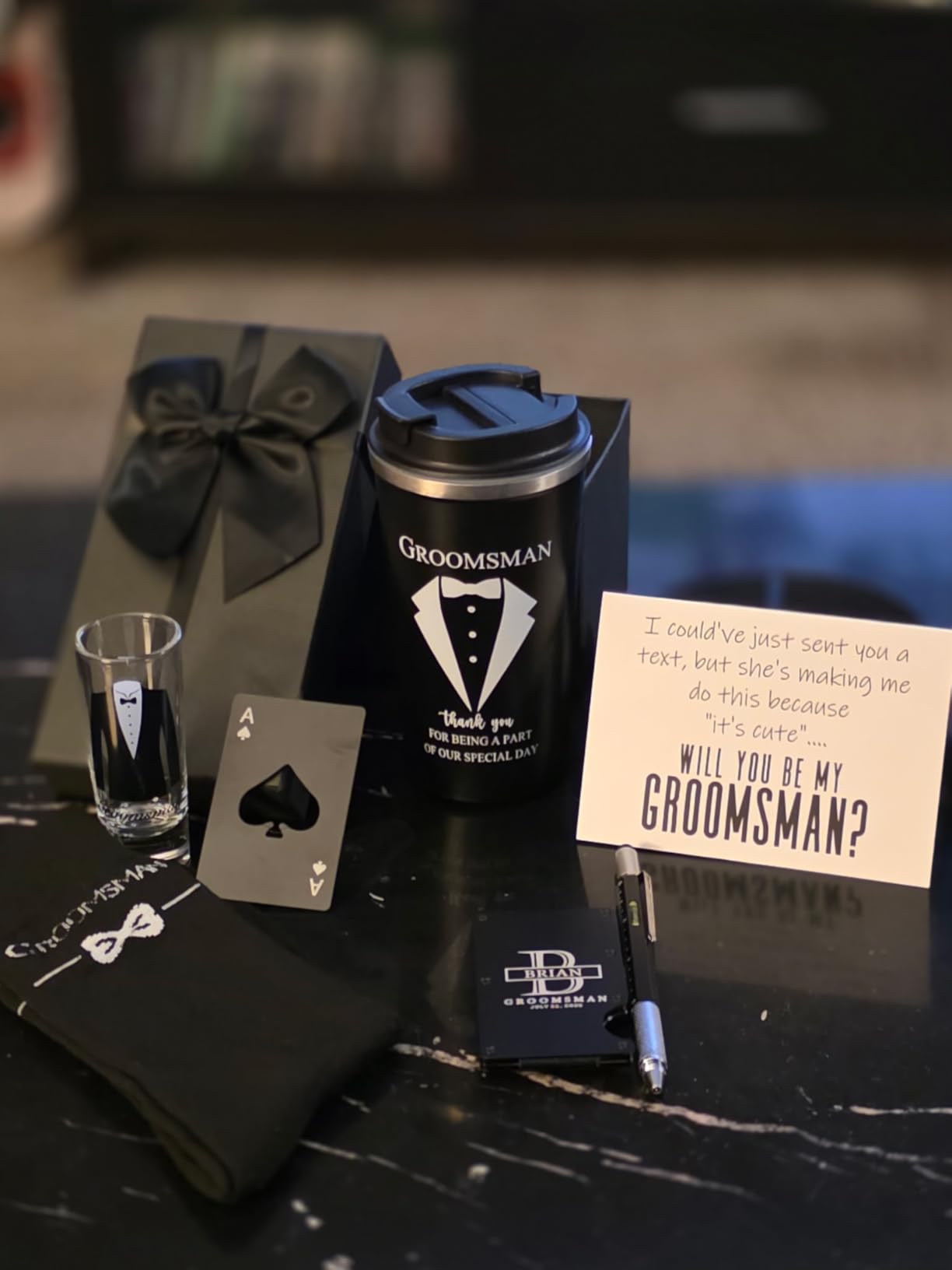 Amazing Items Set of 6, Groomsmen Gifts, Personalized Groomsmen Proposal Gifts, Groomsman Gift for Wedding, Custom Groomsmen Gifts Wallet Set, Groomsman Gifts for Men - D3 Customer Review Amazing Items Set of 6, Groomsmen Gifts, Personalized Groomsmen Proposal Gifts, Groomsman Gift for Wedding, Custom Groomsmen Gifts Wallet Set, Groomsman Gifts for Men - D3 - Customer Photo 1