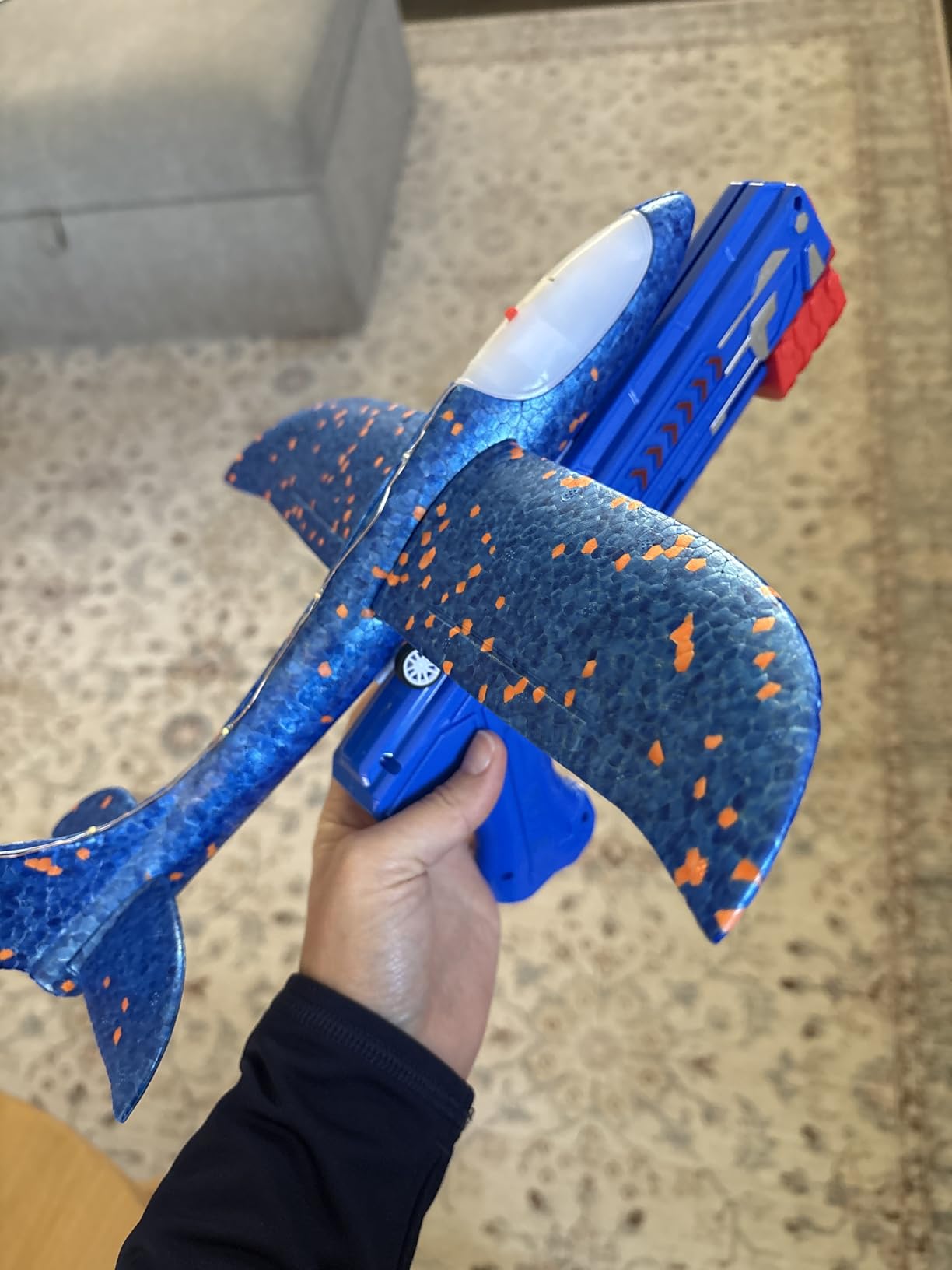 Fuwidvia 3 Pack Airplane Launcher Toys, 13.2'' LED Foam Glider Plane Toy for Boys, 2 Flight Modes Outdoor Flying Toys Birthday Gifts for Boys Girls 4 5 6 7 8 9 10 11 12 Year Old (Blue&Green&Orange) Customer Review Fuwidvia 3 Pack Airplane Launcher Toys, 13.2'' LED Foam Glider Plane Toy for Boys, 2 Flight Modes Outdoor Flying Toys Birthday Gifts for Boys Girls 4 5 6 7 8 9 10 11 12 Year Old (Blue&Green&Orange) - Customer Photo 1