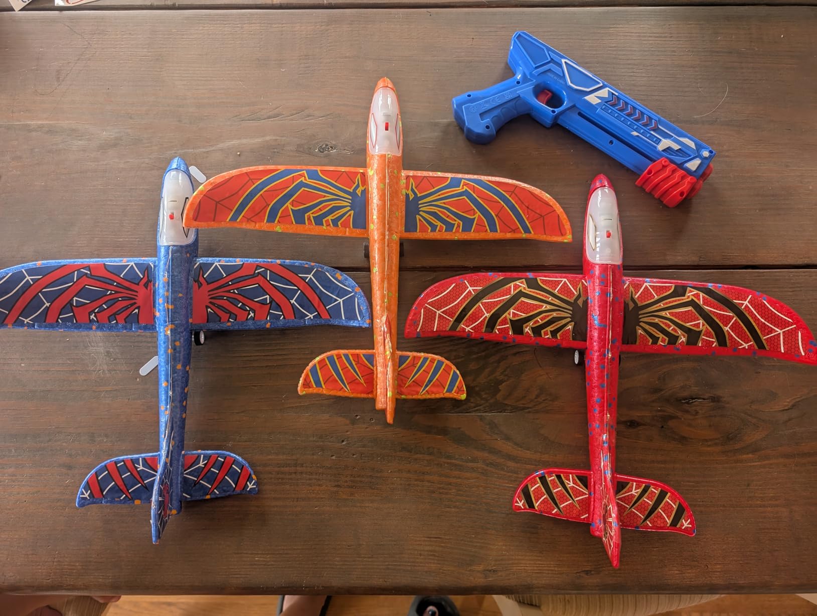 Fuwidvia 3 Pack Airplane Launcher Toys, 13.2'' LED Foam Glider Plane Toy for Boys, 2 Flight Modes Outdoor Flying Toys Birthday Gifts for Boys Girls 4 5 6 7 8 9 10 11 12 Year Old (Blue&Green&Orange) Customer Review Fuwidvia 3 Pack Airplane Launcher Toys, 13.2'' LED Foam Glider Plane Toy for Boys, 2 Flight Modes Outdoor Flying Toys Birthday Gifts for Boys Girls 4 5 6 7 8 9 10 11 12 Year Old (Blue&Green&Orange) - Customer Photo 2