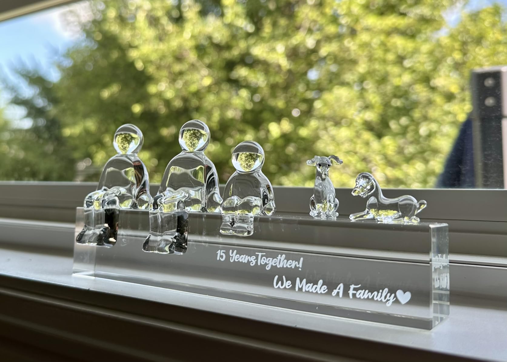 Crystal 15th Anniversary Wedding Gifts for Women Her,15 Years for Him Husband - 15 Years Together We Made A Family Glass Ornament (2 Children) Customer Review Crystal 15th Anniversary Wedding Gifts for Women Her,15 Years for Him Husband - 15 Years Together We Made A Family Glass Ornament (2 Children) - Customer Photo 1