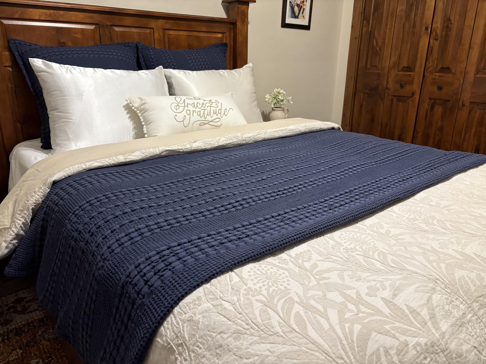 PHF 100% Cotton Waffle Weave Throw Blanket, Soft Lightweight Breathable Cozy Throws for Couch Bed Sofa, Luxury Aesthetic Christmas Blanket Gift for Home Decor & Office, 50 PHF 100% Cotton Waffle Weave Throw Blanket, Soft Lightweight Breathable Cozy Throws for Couch Bed Sofa, Luxury Aesthetic Christmas Blanket Gift for Home Decor & Office, 50