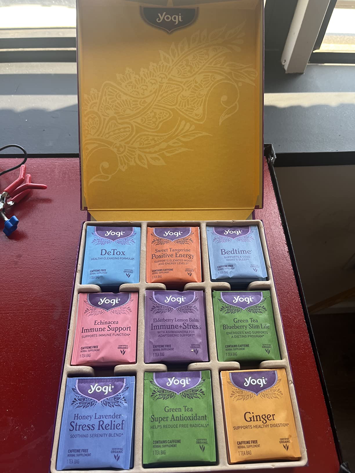 Yogi Organic Tea Sampler Gift Box (45 Tea Bags) Assorted Delicious Wellness Blends - 9 Favorite Herbal, Green & Black Varieties Customer Review Yogi Organic Tea Sampler Gift Box (45 Tea Bags) Assorted Delicious Wellness Blends - 9 Favorite Herbal, Green & Black Varieties - Customer Photo 1