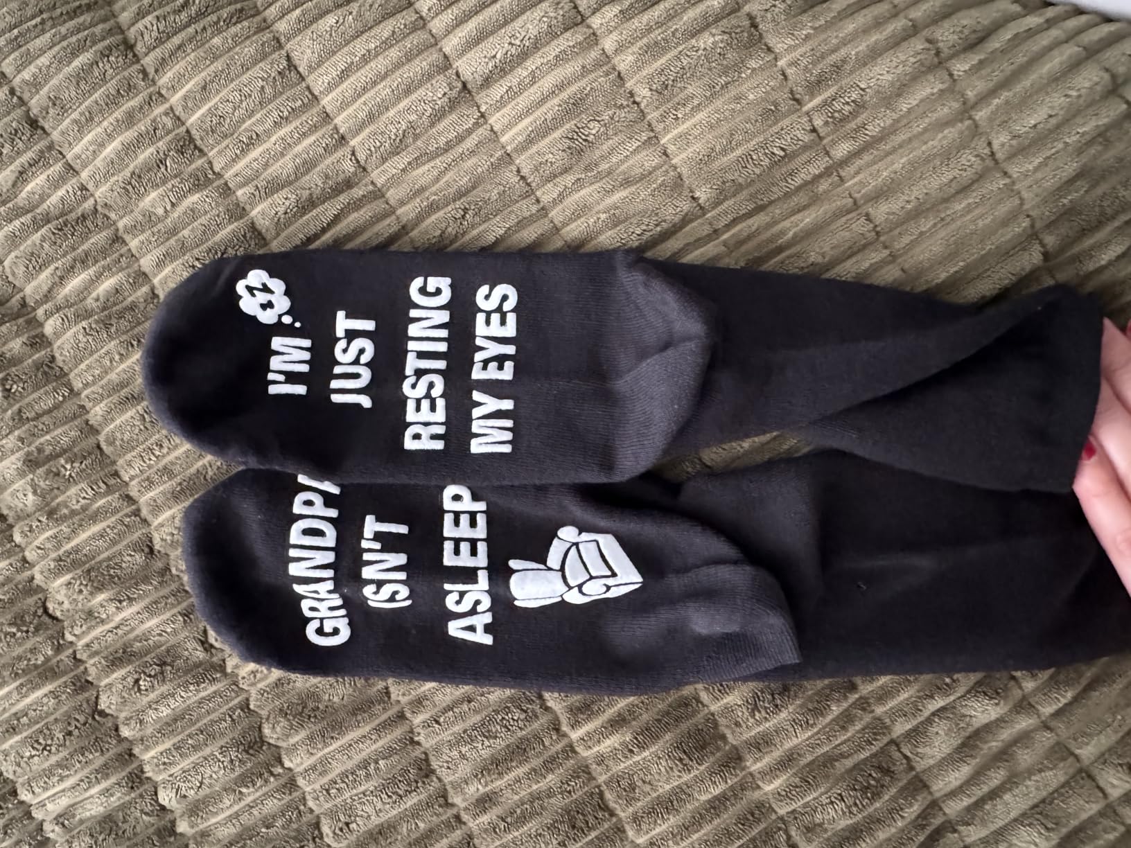 Jeasona Grandpa Gifts Funny Gifts for Grandpa Birthday Novelty Non-slip Socks - Customer Photo 1