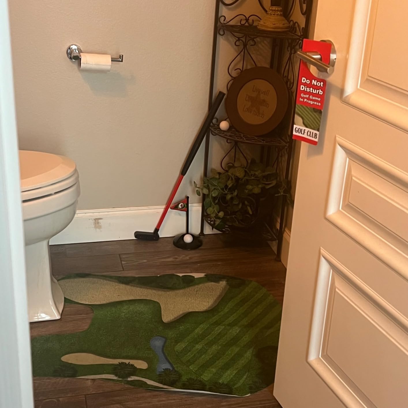Toilet Golf Game-Practice Mini Golf in Any Bathroom - Great Toilet Time - Dad Gifts, Funny Gift for Dad, White Elephant Gifts for Adults, Gag Gifts for Men, Husband, Boyfriend, Him - Customer Photo 2