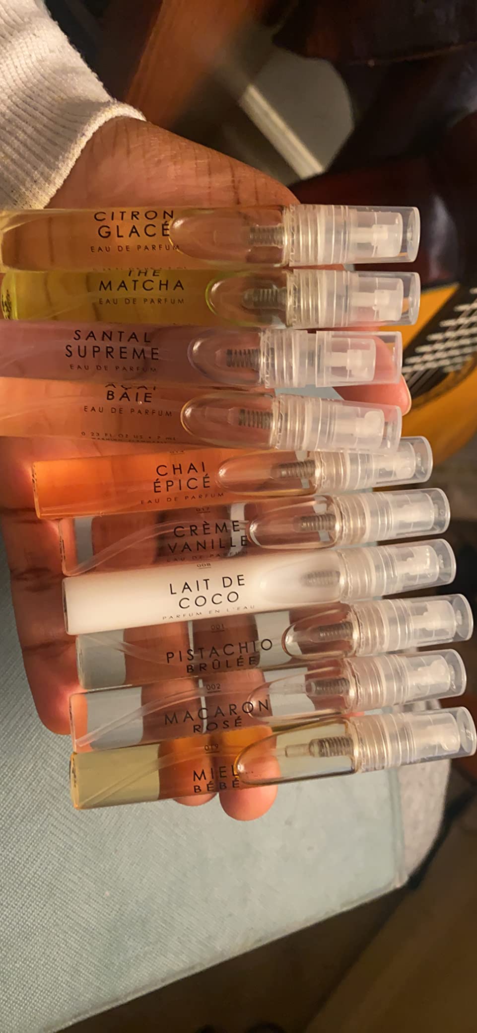 Le Monde Gourmand Parfum de Voyage 10 Piece Purse Spray Discovery Set - 0.23 fl oz (6.8 ml) Each Sample Fragrance Customer Review Le Monde Gourmand Parfum de Voyage 10 Piece Purse Spray Discovery Set - 0.23 fl oz (6.8 ml) Each Sample Fragrance - Customer Photo 1