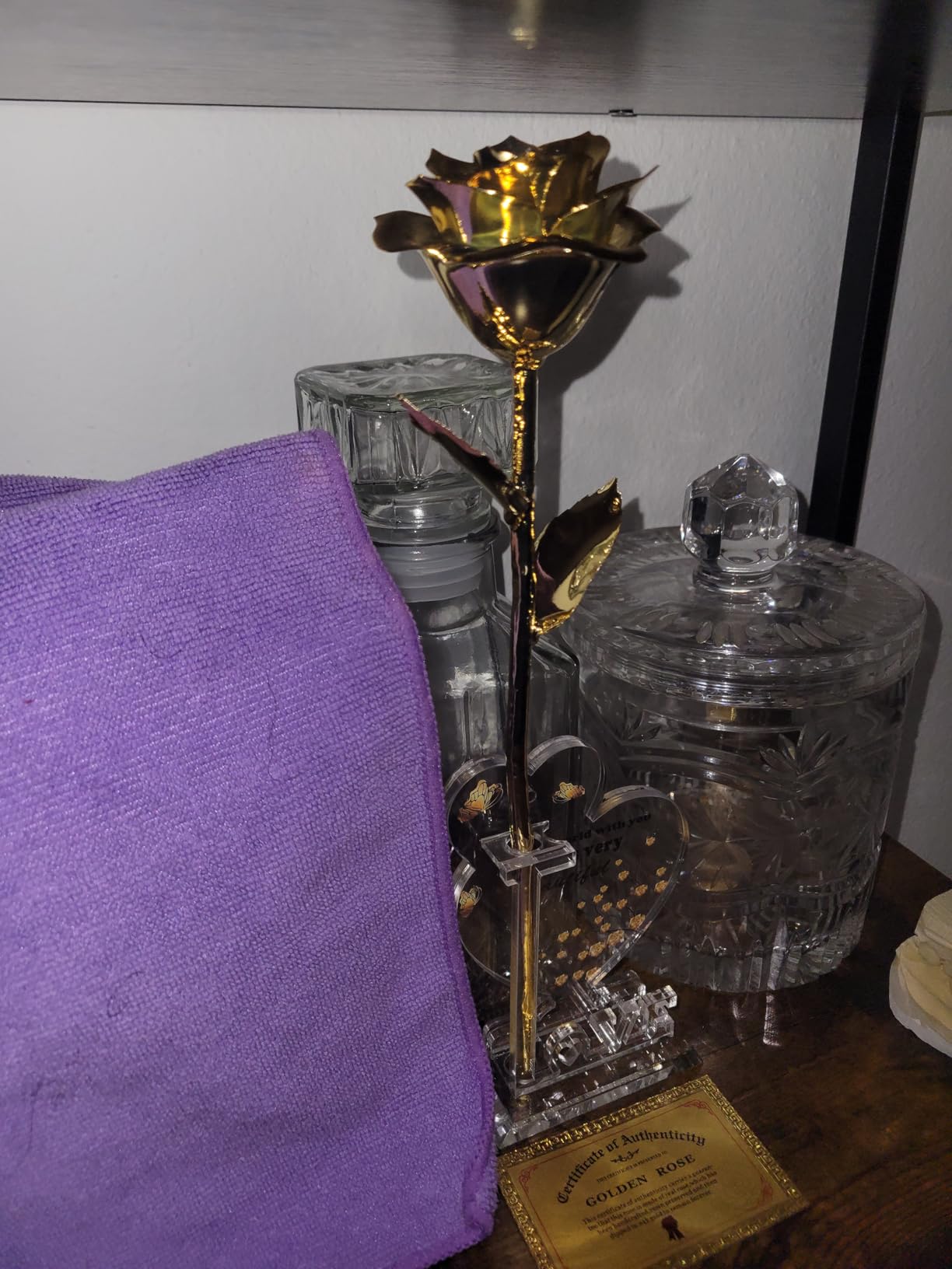 Gold Dipped Rose Real 24K Gold Rose, Genuine One of a Kind Rose Hand Dipped in 24K Golden Roses Romantic Gifts for Women in Her Birthday Anniversary Day Mothers Day - Customer Photo 1