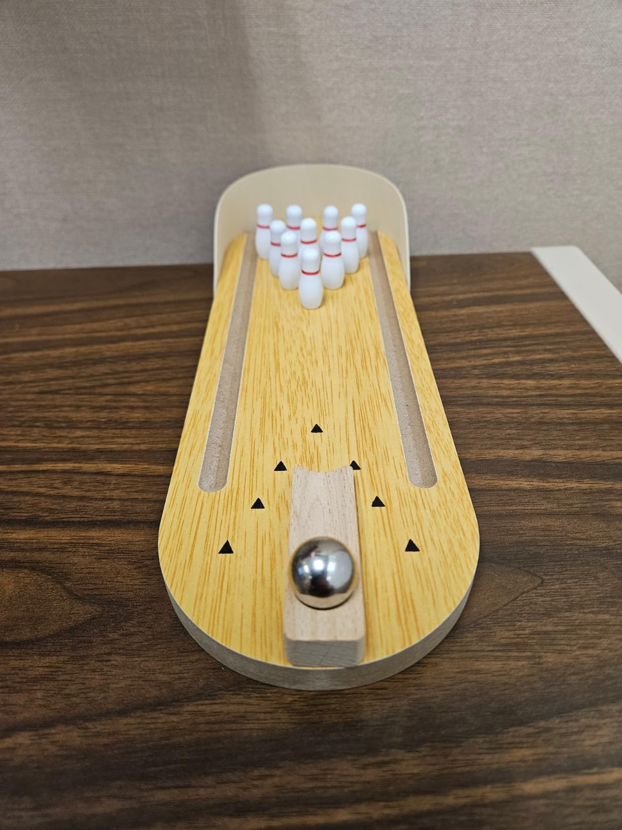 Mini Bowling Game Set, Funny White Elephant Gifts for Kids & Adults, Desk Games Stress Relievers for Adults, Kids Bowling Set for Educational Early Development, Wooden Casual Mini Bowling Ball - Customer Photo 2