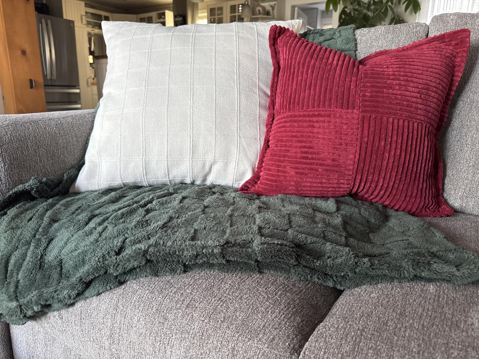 Bedsure GentleSoft Sage Green Throw Blanket for Couch - Checkered Fleece Blankets Christmas Gifts for Women Men Girls, Cute Soft Cozy Throw for Bedroom Home Decor Gifts, 50x60 Inches Customer Review Bedsure GentleSoft Sage Green Throw Blanket for Couch - Checkered Fleece Blankets Christmas Gifts for Women Men Girls, Cute Soft Cozy Throw for Bedroom Home Decor Gifts, 50x60 Inches - Customer Photo 1