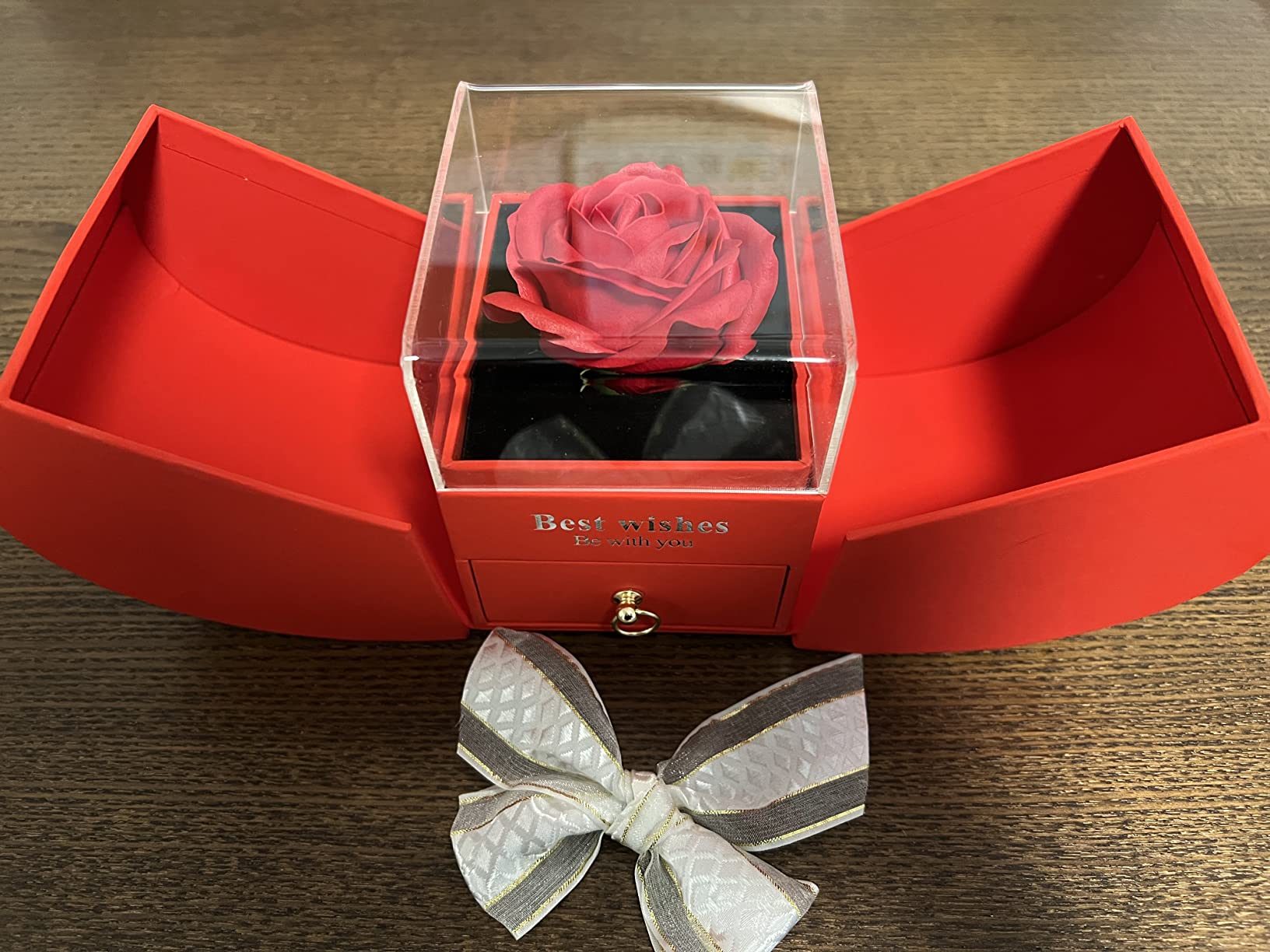 Valentine's Day Gift, Save Rose Necklace for Girlfriend, Rose Box, Rose Necklace, Gift for Girlfriend Mom Sister, Forever Rose, Eternal Rose, Gift for Her - Customer Photo 4