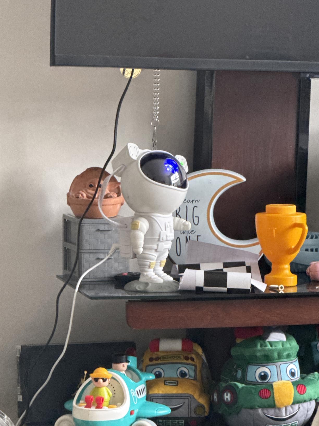 Mooyran Galaxy Projector for Gaming Room Decor - Black Astronaut Star Projector, Cool Stuff for Men's Bedroom Accessories, LED Nebula Light with Remote, for Teen Boys & Gamers - Customer Photo 1