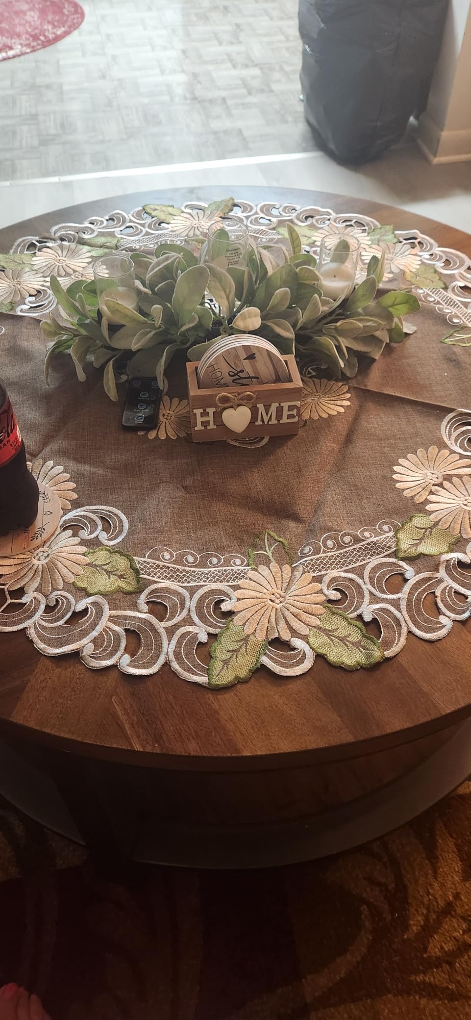 Queekay Coasters Set of 6 House Warming Gifts New Home Wooden Farmhouse Drink Coasters with Holder 4'' Funny Decoration for Kitchen Family Coffee Bar Tabletop Protection(Farmhouse Color) Customer Review Queekay Coasters Set of 6 House Warming Gifts New Home Wooden Farmhouse Drink Coasters with Holder 4'' Funny Decoration for Kitchen Family Coffee Bar Tabletop Protection(Farmhouse Color) - Customer Photo 2