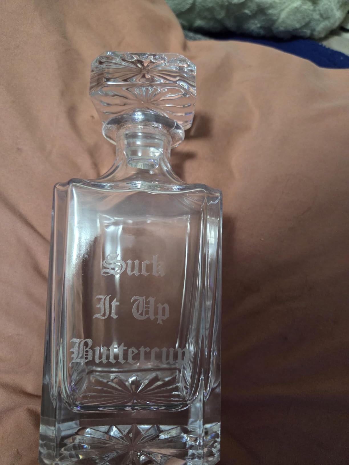 Gifts Inscribed Custom Whiskey Decanter Bottle (750 ml) - Personalized Glass Liquor Decanter Set - Customized Glassware - Engraved Whisky Glassware Gift for Wedding, Groomsman, Anniversary, Birthday Customer Review Gifts Inscribed Custom Whiskey Decanter Bottle (750 ml) - Personalized Glass Liquor Decanter Set - Customized Glassware - Engraved Whisky Glassware Gift for Wedding, Groomsman, Anniversary, Birthday - Customer Photo 1