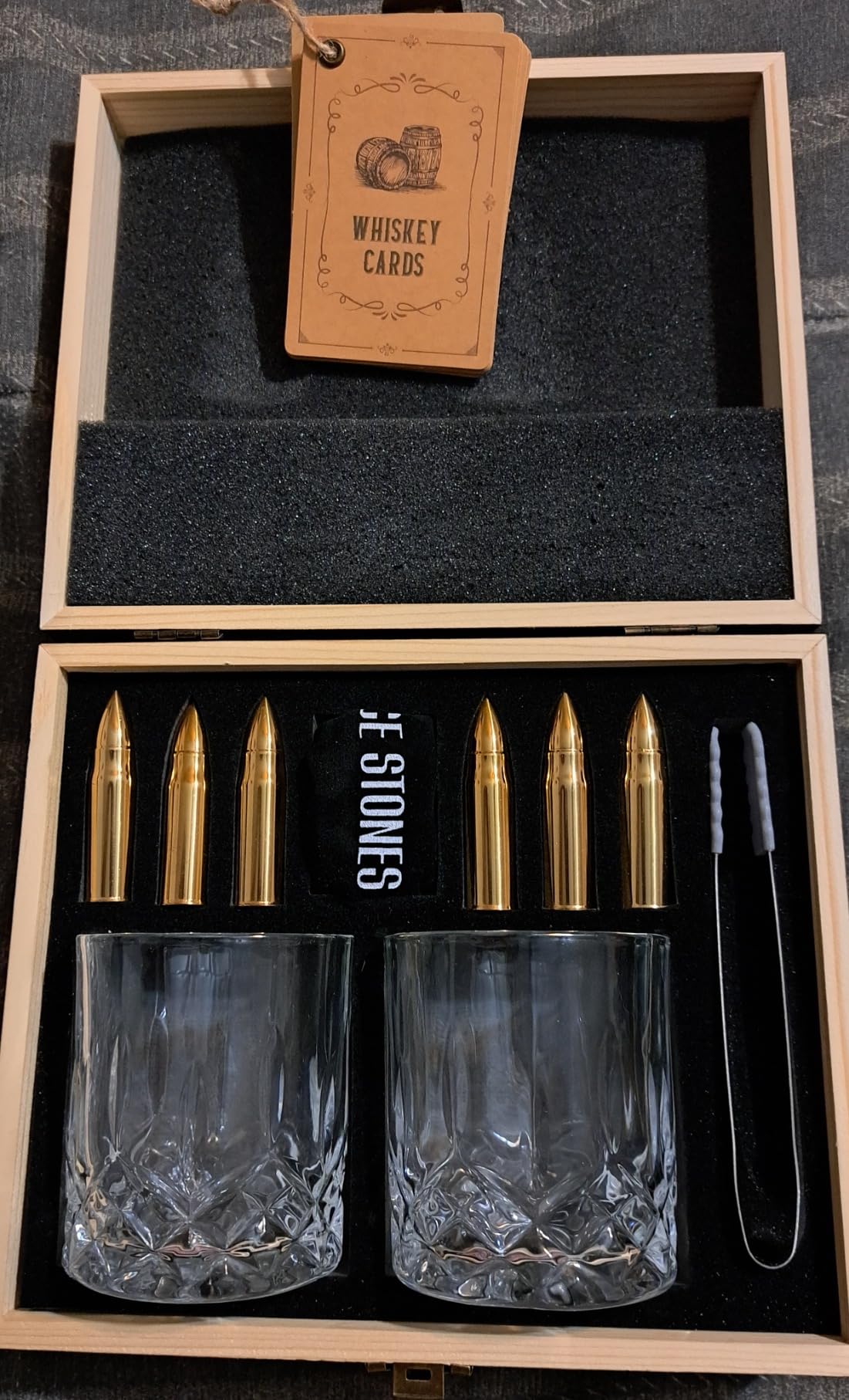 Oaksea for Him - Stainless Steel Engraved Whiskey Stones Glasses Set, Birthday Wedding Gift for Dad, Husband, Boyfriend, Fiance - Cool Bourbon Scotch Set - Customer Photo 1