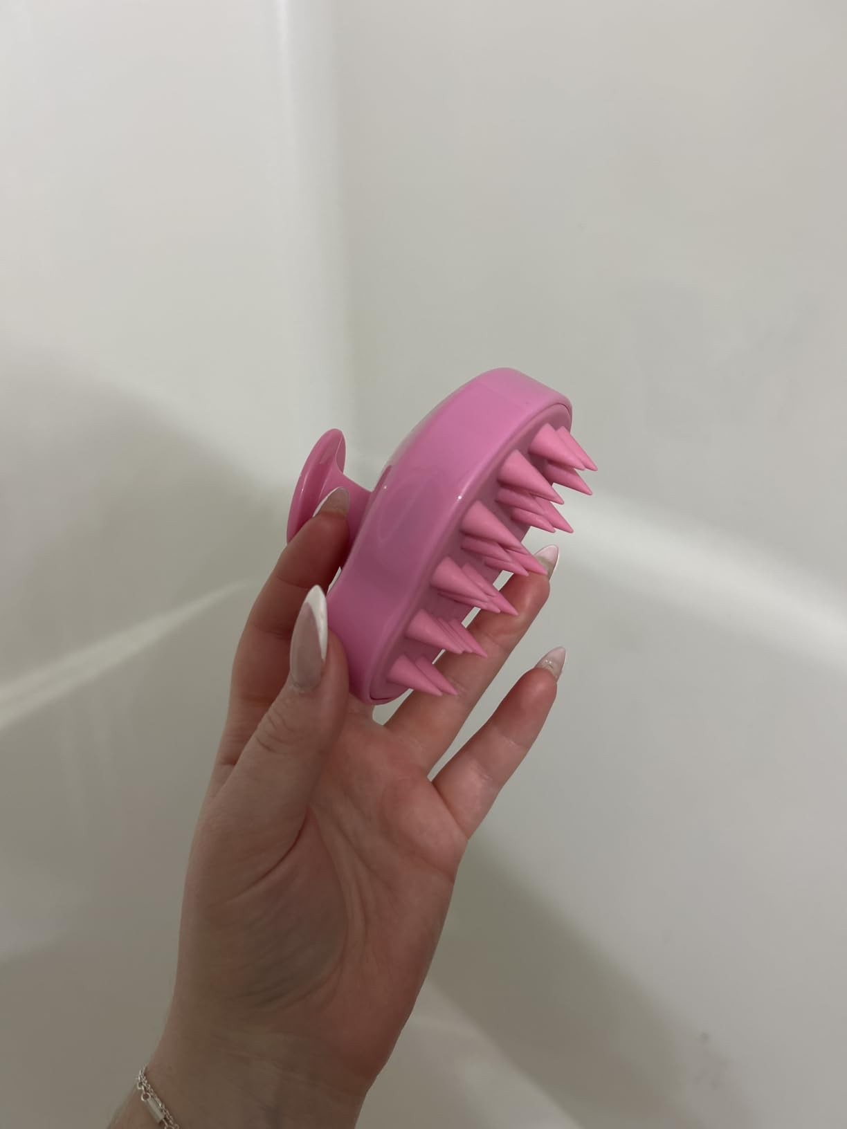 HEETA Scalp Massager 2 Pack for Hair Growth, Soft Silicone Bristles to Remove Dandruff and Relieve Itching, Scalp Scrubber for Hair Care, Shampoo Brush for Wet Dry, Pink & Green Customer Review HEETA Scalp Massager 2 Pack for Hair Growth, Soft Silicone Bristles to Remove Dandruff and Relieve Itching, Scalp Scrubber for Hair Care, Shampoo Brush for Wet Dry, Pink & Green - Customer Photo 1