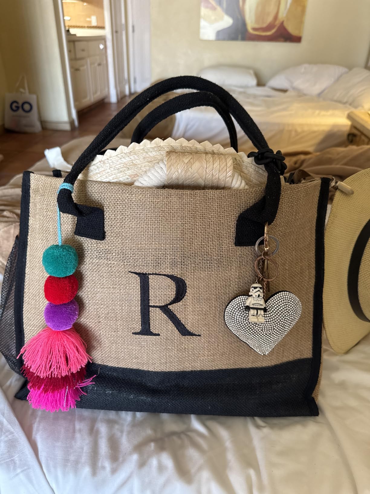YOOLIFE Christmas Gifts for Women - Initial Jute Tote Bag & Makeup Bag, Birthday Gifts for Women Mom Wife Teacher Friend - Personalized Initial Design Customer Review YOOLIFE Christmas Gifts for Women - Initial Jute Tote Bag & Makeup Bag, Birthday Gifts for Women Mom Wife Teacher Friend - Personalized Initial Design - Customer Photo 2