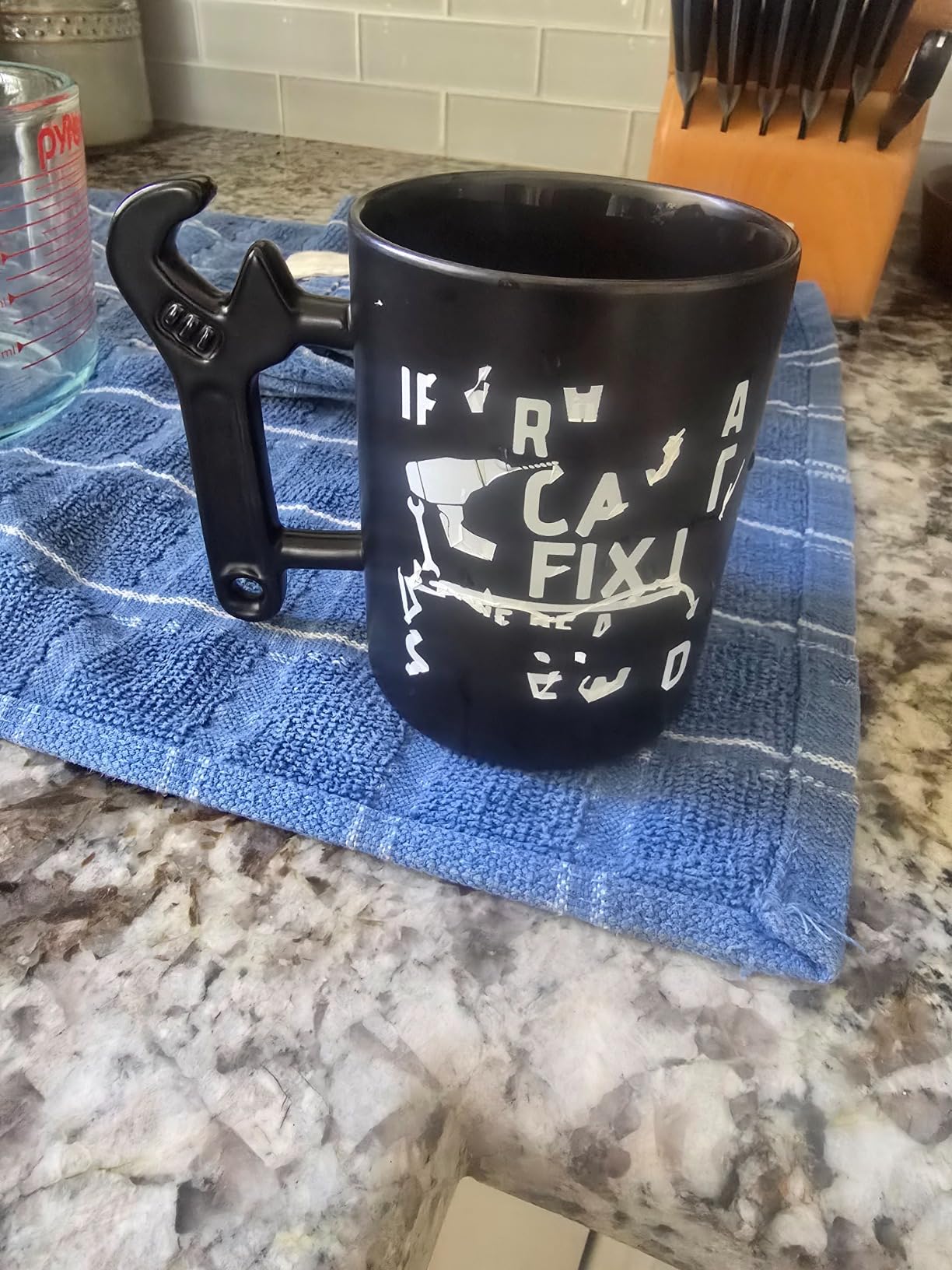 Onebttl Grandpa Gifts Wrench Coffee Mug, Grandfather Gift from Granddaughter and Grandson, 13.5oz/400ml Funny Ceramic Mug for Christmas, Father's Day - Grandpa Can Fix - Customer Photo 2