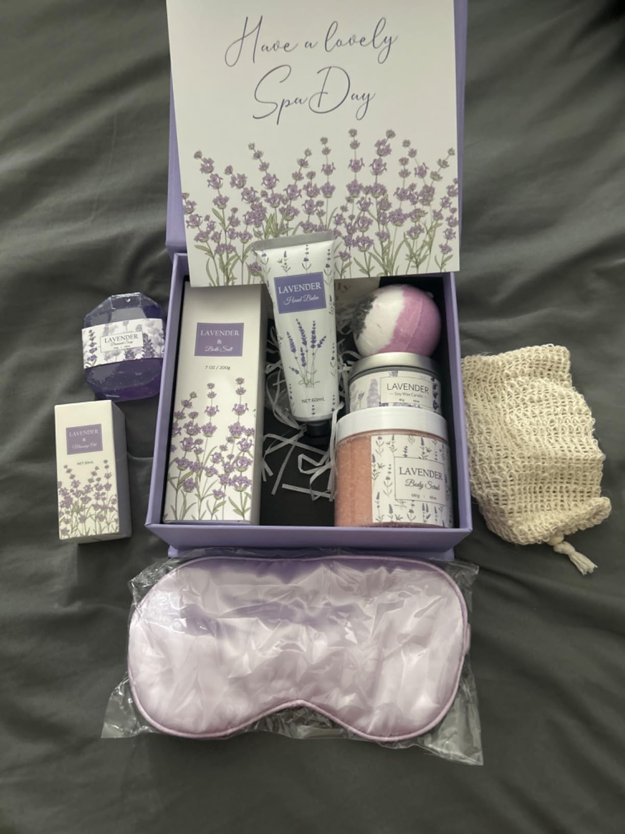 Lavender Spa Gifts Set, 11 Pcs Bath Gift Set for Women, Relaxing Spa Gifts, Home Spa Products, Birthday Gifts for Women Valentine's Day Customer Review Lavender Spa Gifts Set, 11 Pcs Bath Gift Set for Women, Relaxing Spa Gifts, Home Spa Products, Birthday Gifts for Women Valentine's Day - Customer Photo 2