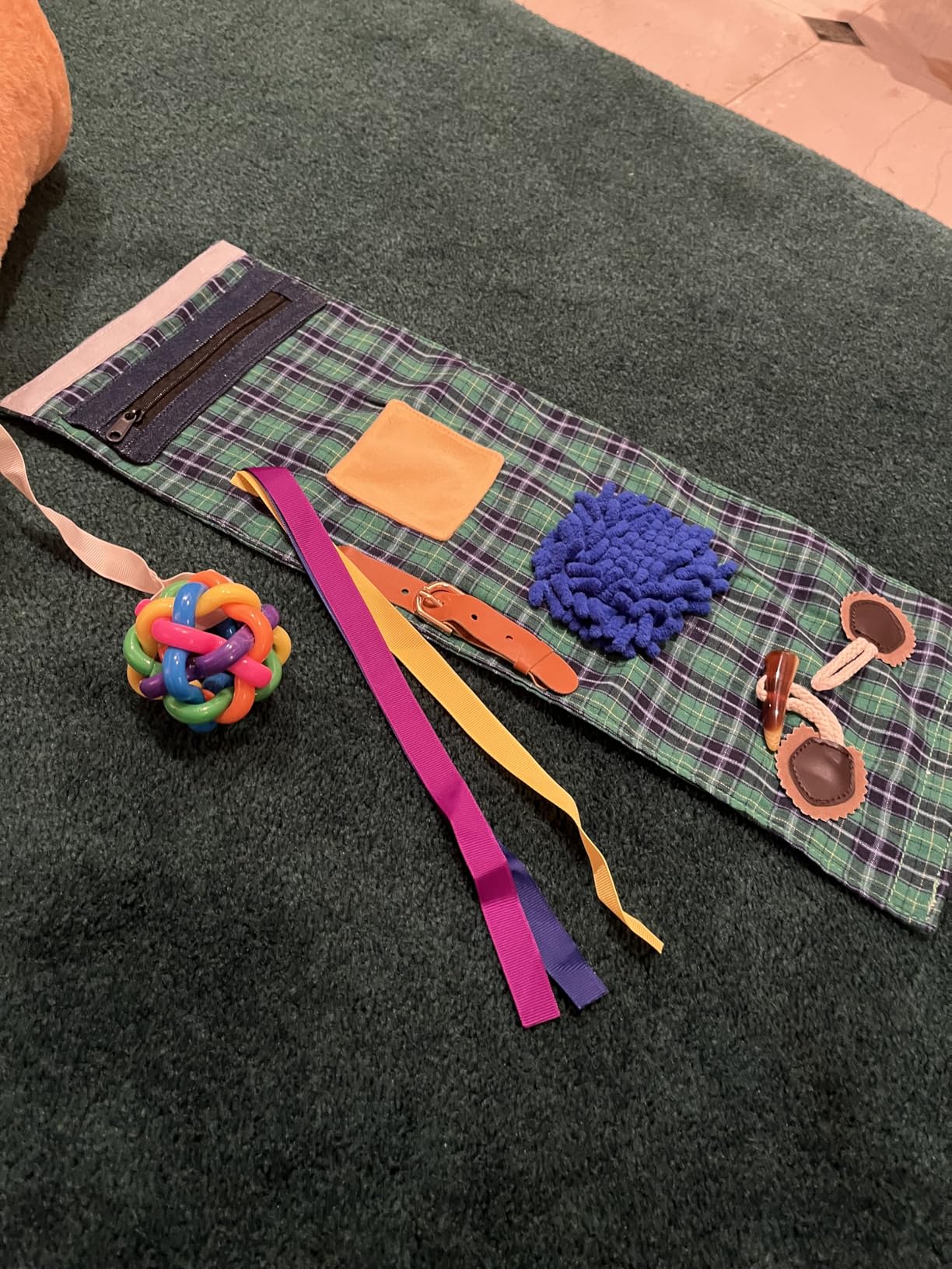 Fidget Muff and Blanket for Elderly | Fidget Blanket for Dementia | Dementia Products for Elderly | Gift and Activities for Seniors with Alzheimer's or Dementia | Sensory Fidget Toys (Beige) - Customer Photo 2