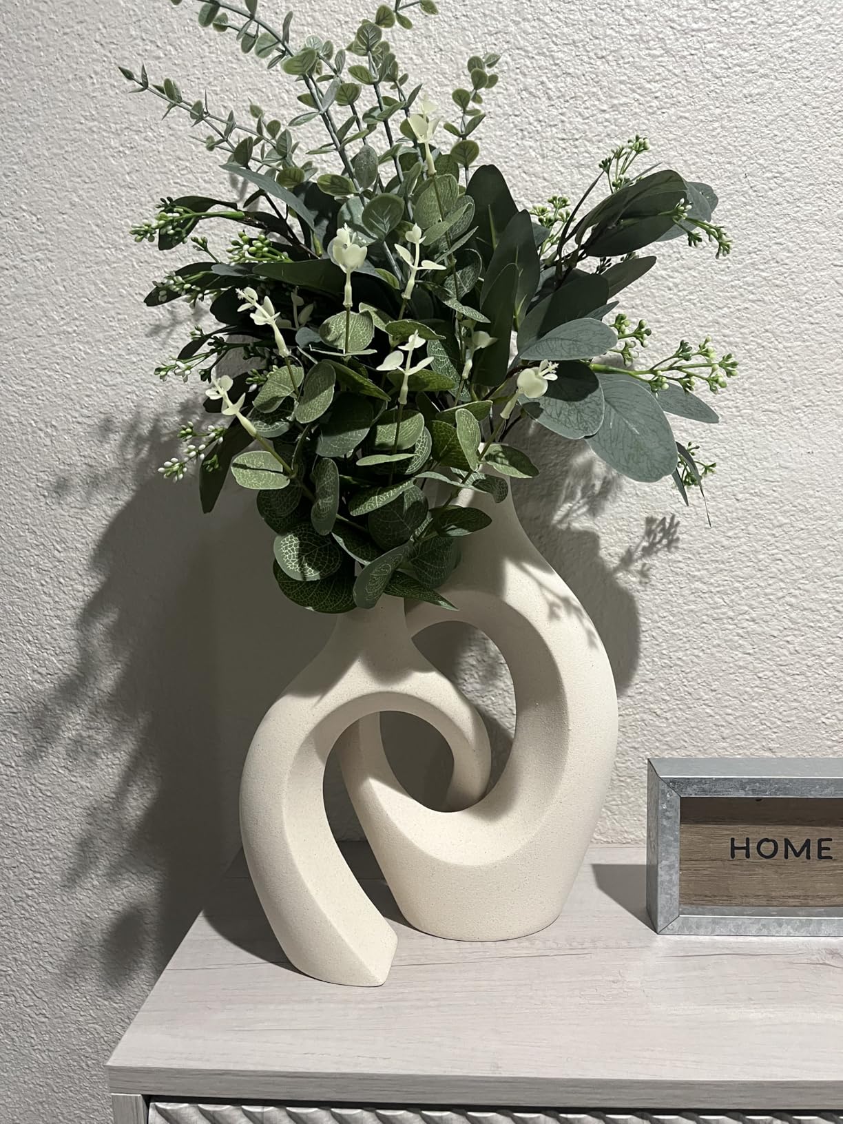 Snuggle Hollow Ceramic Vase Set of 2, Nordic Modern Boho ins Style Decorative Ceramic Aesthetic Flower Vase for Home Decor (Milky White W 6.3 Snuggle Hollow Ceramic Vase Set of 2, Nordic Modern Boho ins Style Decorative Ceramic Aesthetic Flower Vase for Home Decor (Milky White W 6.3