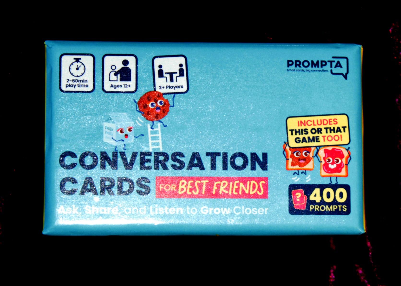 400 Conversation Cards for Best Friends – Fun, Deep Questions for Adults, Teens, or Couples – Get to Know Your Bestie Even Better with Questions Plus This or That Game – 2.5 400 Conversation Cards for Best Friends – Fun, Deep Questions for Adults, Teens, or Couples – Get to Know Your Bestie Even Better with Questions Plus This or That Game – 2.5