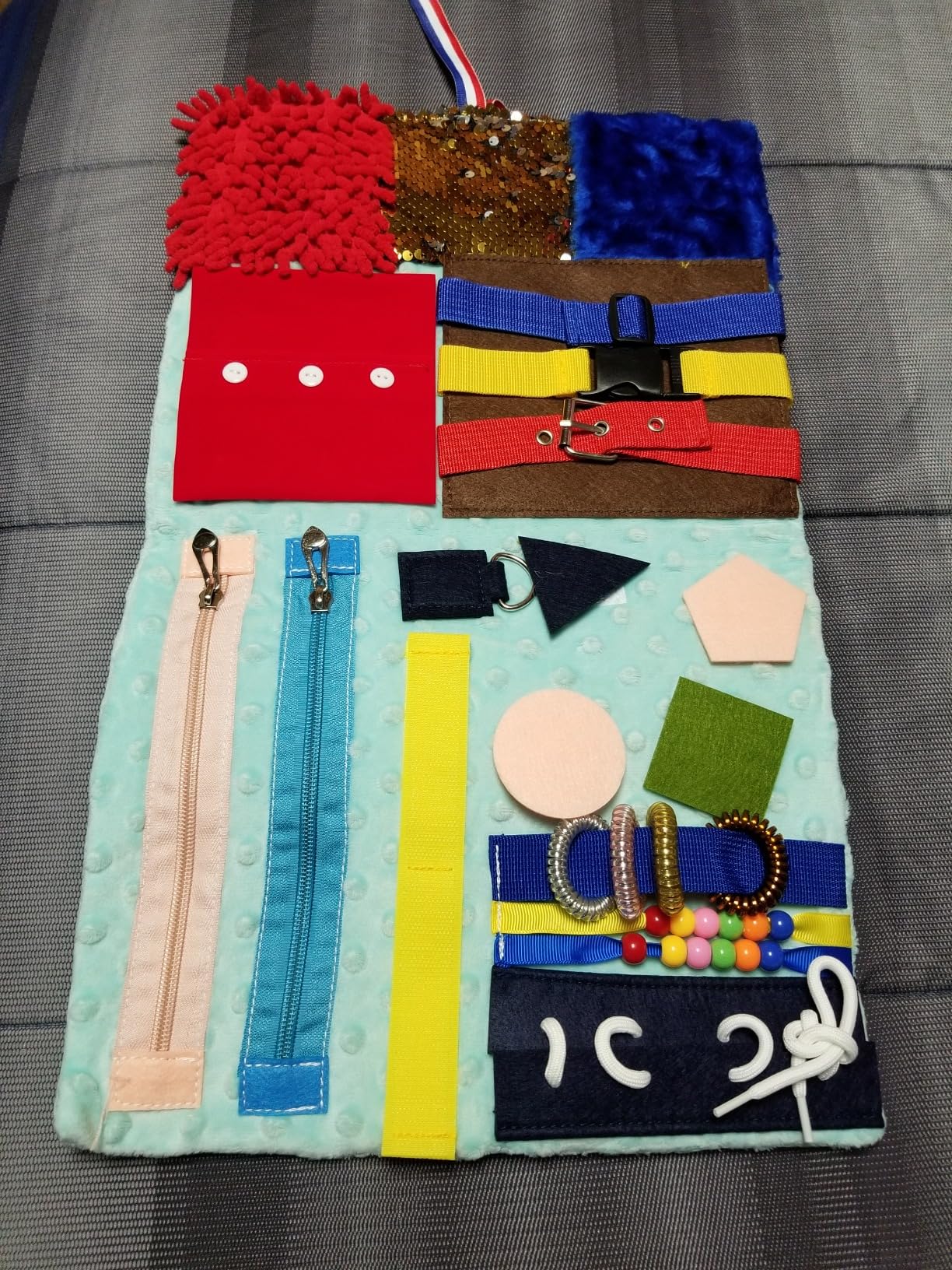 Dementia Fidget Blanket Elderly Gifts: Alzheimers Activities Tactile Products for Patients Seniors - Gifts for Elderly Men&Women in Nursing Home Items Keeping Busy Blanket Mat Toys - Customer Photo 1