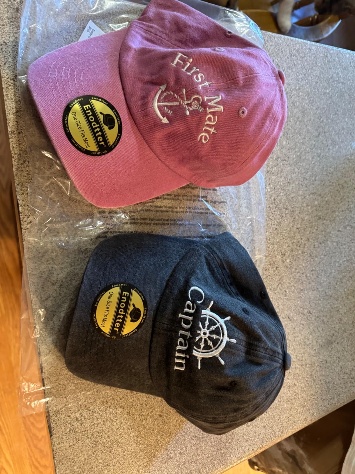 Embroidered Captain & First Mate Hats Customer Review Embroidered Captain & First Mate Hats - Customer Photo 1