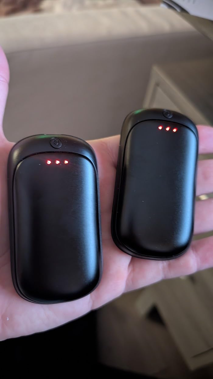 2 Pack Hand Warmers Rechargeable, Portable Electric Hand Warmers Reusable, USB 2 in 1 Handwarmers, Outdoor/Indoor/Warm Gifts for Men Women Kids - Customer Photo 1
