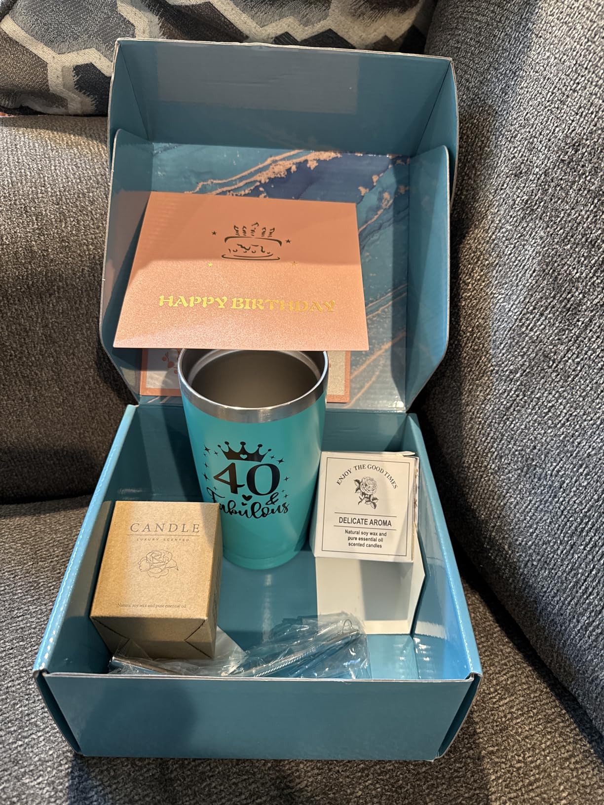 40th Birthday Gifts for Women, Gifts for 40th Birthday Woman, 40-Year-Old Gift Ideas, Unique Gift Basket for 40 Year Old Mom Sister Friend Wife Coworker, Fabulous 40 Celebration Present Customer Review 40th Birthday Gifts for Women, Gifts for 40th Birthday Woman, 40-Year-Old Gift Ideas, Unique Gift Basket for 40 Year Old Mom Sister Friend Wife Coworker, Fabulous 40 Celebration Present - Customer Photo 1