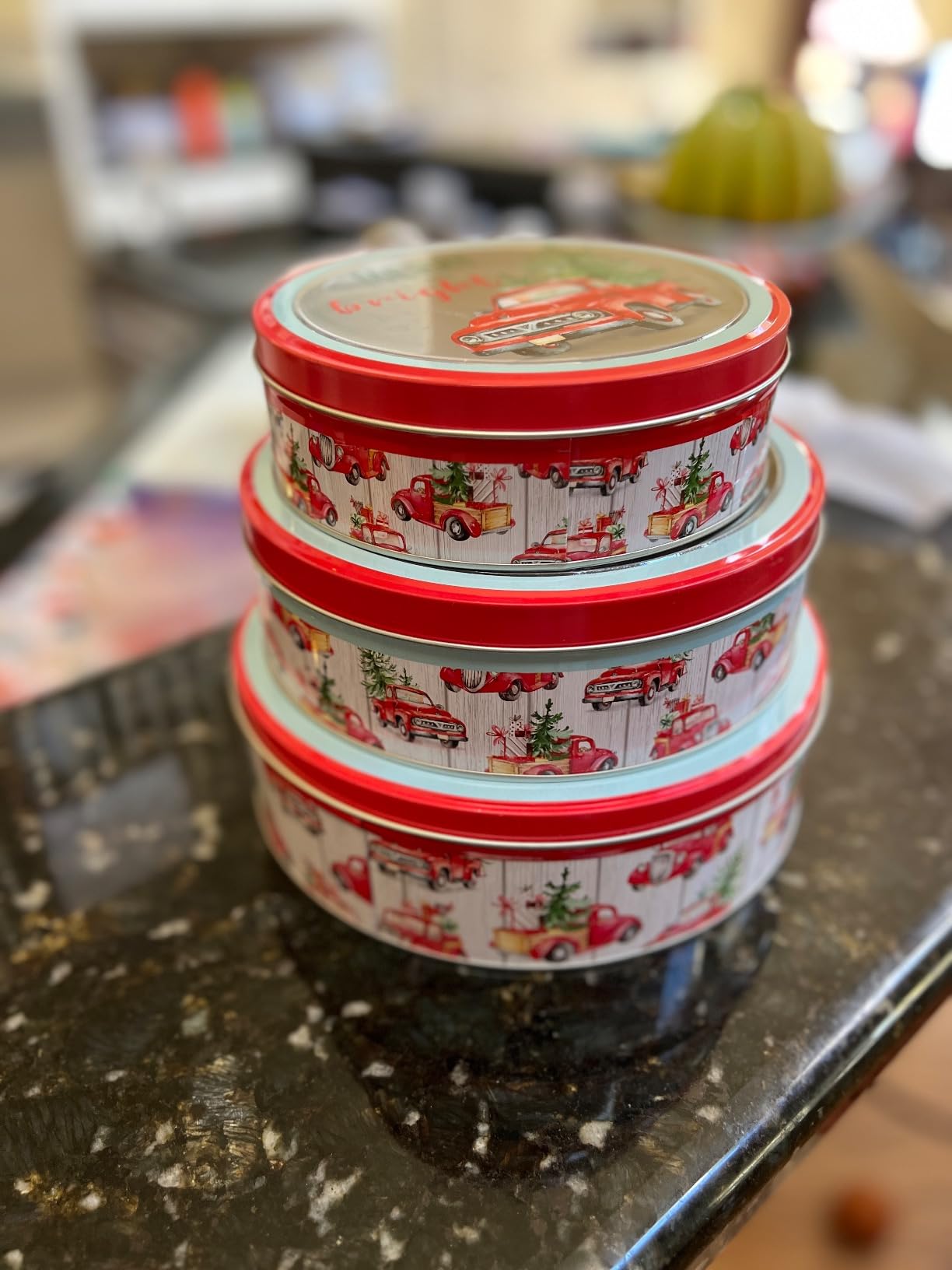 Plum Designs Christmas Cookie Tins- Round Christmas Cookie Tins with Lids for Gift Giving, Christmas Tins Holiday Cookie Boxes, Christmas Tins for Cookies and Gifts- 3 Nested Metal Cookie Tins Customer Review Plum Designs Christmas Cookie Tins- Round Christmas Cookie Tins with Lids for Gift Giving, Christmas Tins Holiday Cookie Boxes, Christmas Tins for Cookies and Gifts- 3 Nested Metal Cookie Tins - Customer Photo 2
