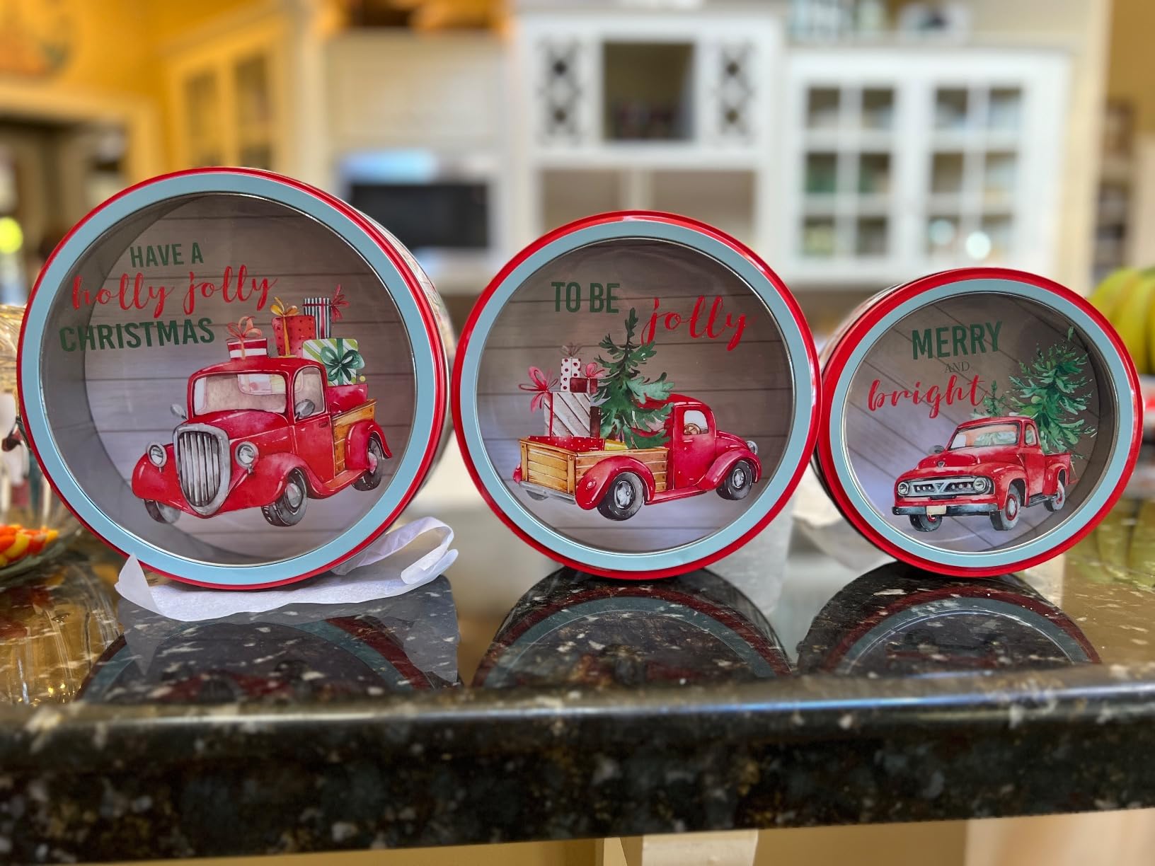 Plum Designs Christmas Cookie Tins- Round Christmas Cookie Tins with Lids for Gift Giving, Christmas Tins Holiday Cookie Boxes, Christmas Tins for Cookies and Gifts- 3 Nested Metal Cookie Tins Customer Review Plum Designs Christmas Cookie Tins- Round Christmas Cookie Tins with Lids for Gift Giving, Christmas Tins Holiday Cookie Boxes, Christmas Tins for Cookies and Gifts- 3 Nested Metal Cookie Tins - Customer Photo 3