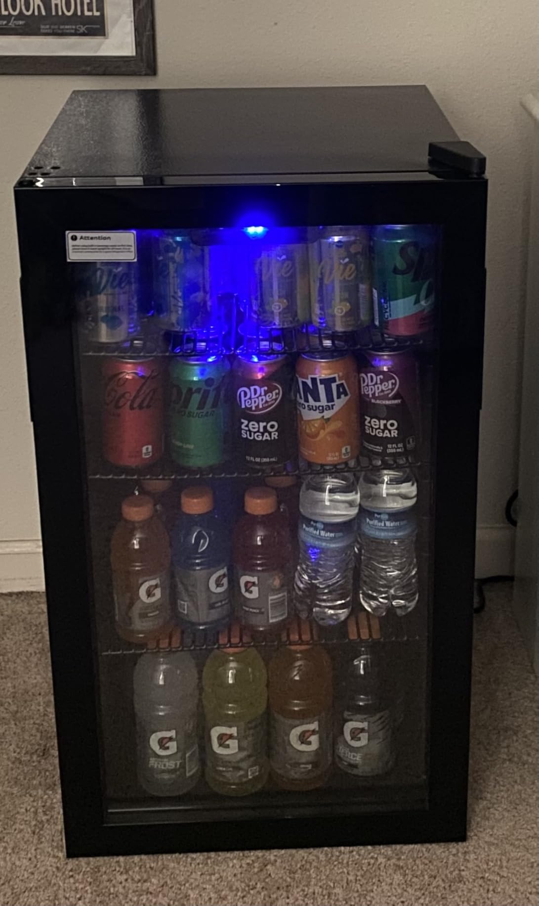 Beverage Refrigerator Cooler - 126 Can Mini Fridge with Glass Door for Soda Beer or Wine, Beverage Cooler for Home, Office, Bar with Adjustable Removable Shelves, Silver - Customer Photo 001