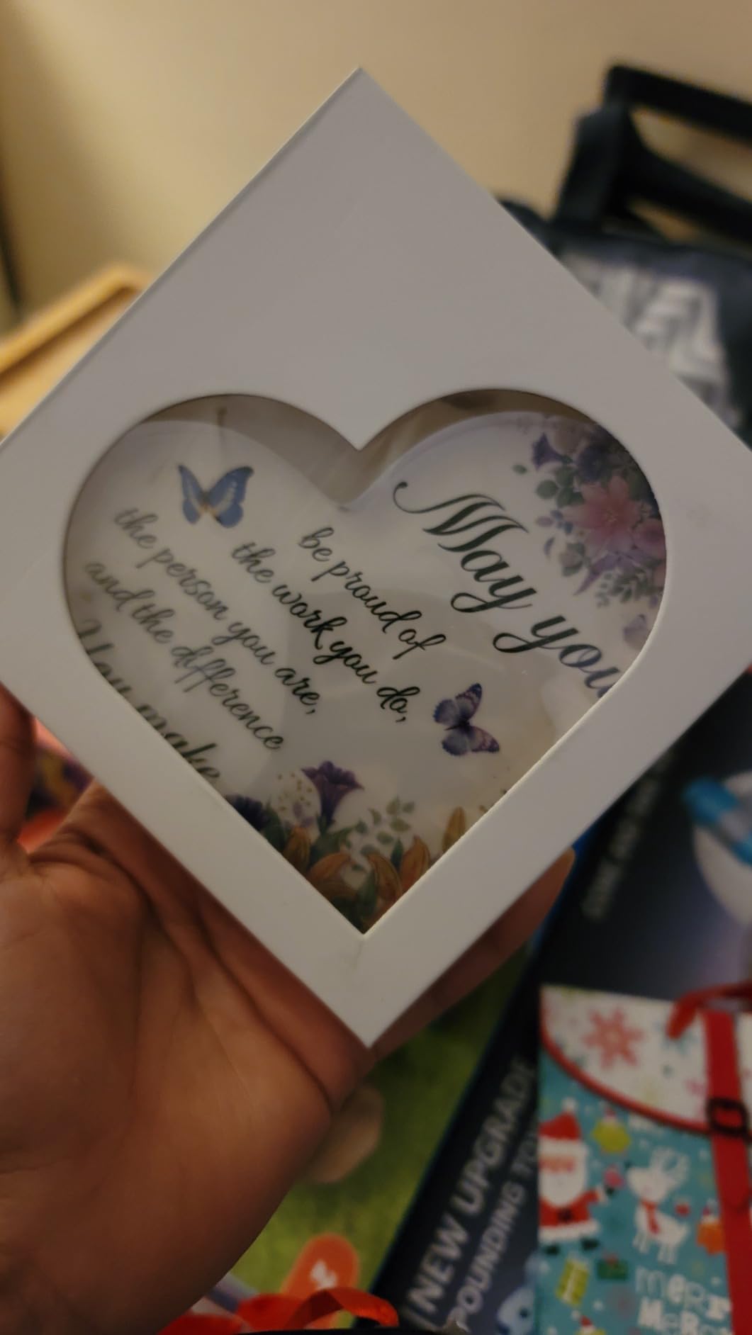 Stocking Stuffers Christmas Inspirational Gift Acrylic Inspirational Heart Ornament for Women, Birthday Modern Motivational Acrylic Plaque Gift for Daughter Sister - Customer Photo 2