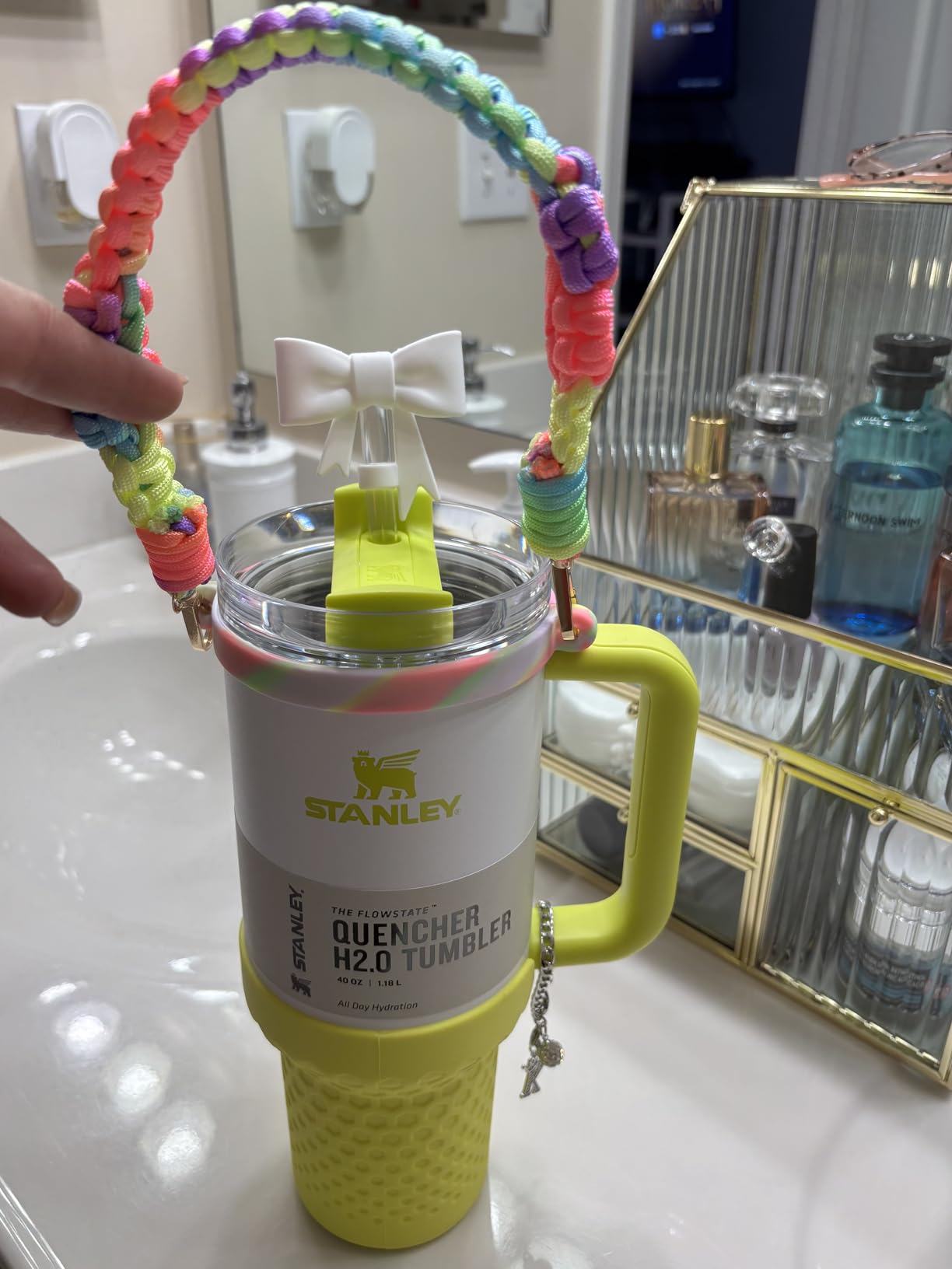 Stanley 40oz Stainless Steel H2.0 FlowState Quencher Tumbler Frost/Electric Yellow Customer Review Stanley 40oz Stainless Steel H2.0 FlowState Quencher Tumbler Frost/Electric Yellow - Customer Photo 1