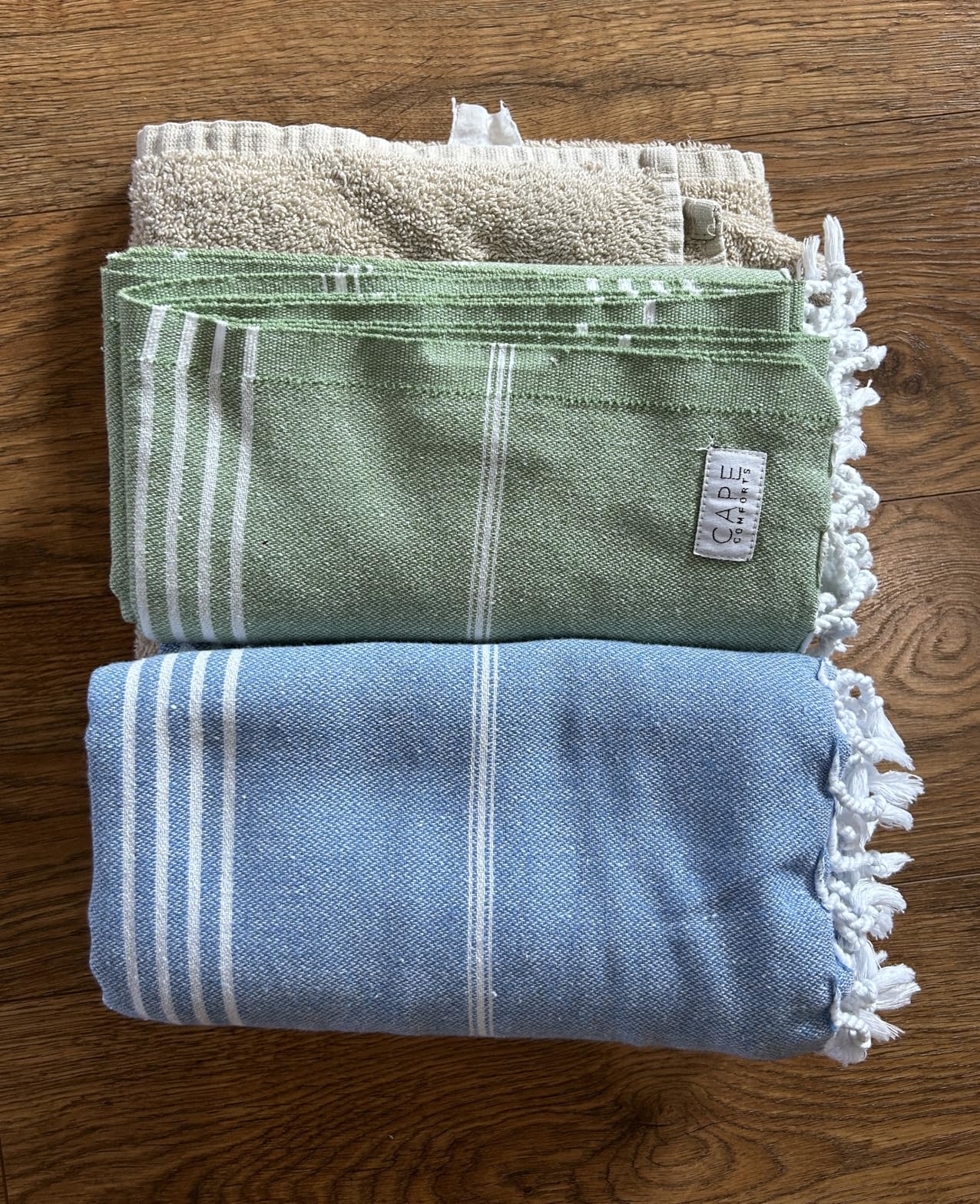 Oversized Turkish Beach Towel, Diamond Dobby Aqua - 37'' x 67'' - Super Soft & Lightweight | Quick Dry Sand Free Travel Towels for Beach or Bath | Gifts Customer Review Oversized Turkish Beach Towel, Diamond Dobby Aqua - 37'' x 67'' - Super Soft & Lightweight | Quick Dry Sand Free Travel Towels for Beach or Bath | Gifts - Customer Photo 1
