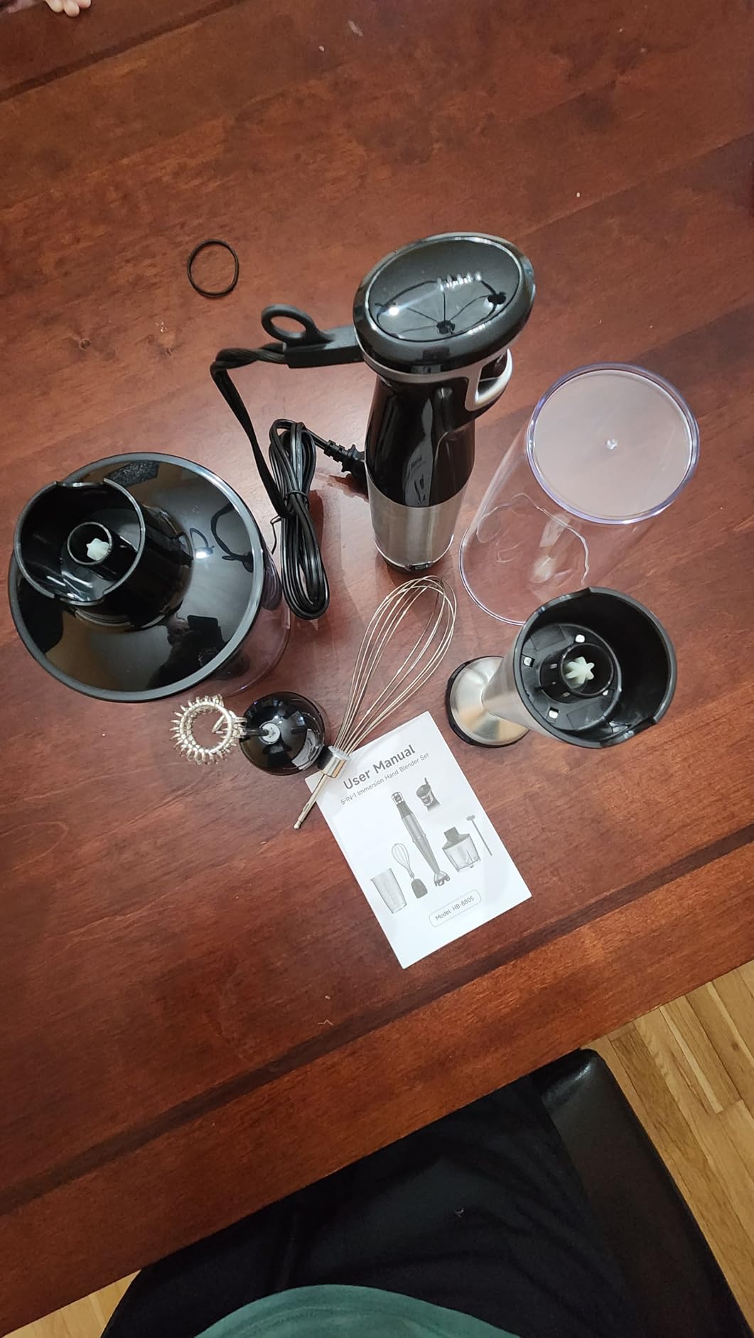 Immersion Blender Handheld Corded Hand Blenders Set 1100W, Trigger Variable Speed 5 in 1 Stick Emulsifier with Chopper, Whisk and Frother for Soup, Baby Food and Smoothies Customer Review Immersion Blender Handheld Corded Hand Blenders Set 1100W, Trigger Variable Speed 5 in 1 Stick Emulsifier with Chopper, Whisk and Frother for Soup, Baby Food and Smoothies - Customer Photo 4