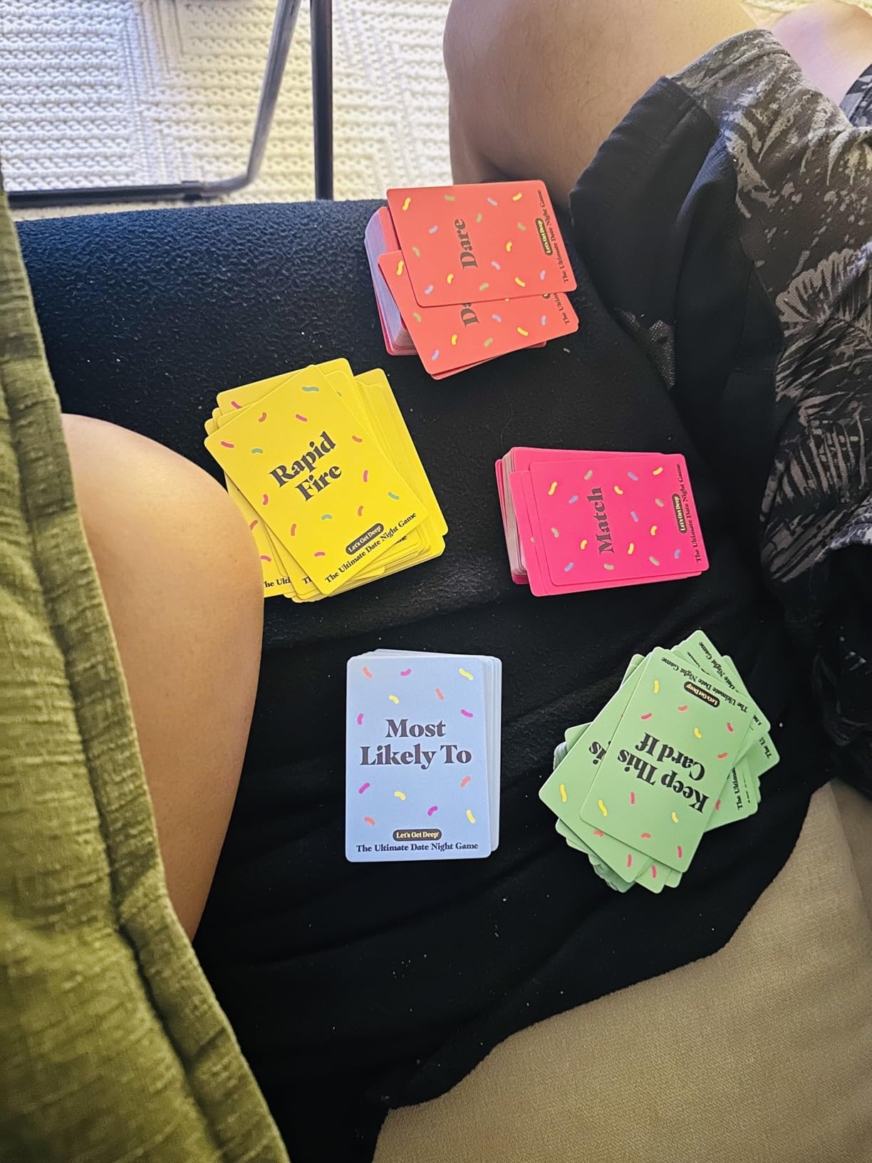 The Ultimate Date Night Game by Relatable, Great for Couples Games and Stay at Home Date Night Ideas, From The Makers of Let's Get Deep Relationship Card Game, Includes 200 Cards & Spinner Customer Review The Ultimate Date Night Game by Relatable, Great for Couples Games and Stay at Home Date Night Ideas, From The Makers of Let's Get Deep Relationship Card Game, Includes 200 Cards & Spinner - Customer Photo 2