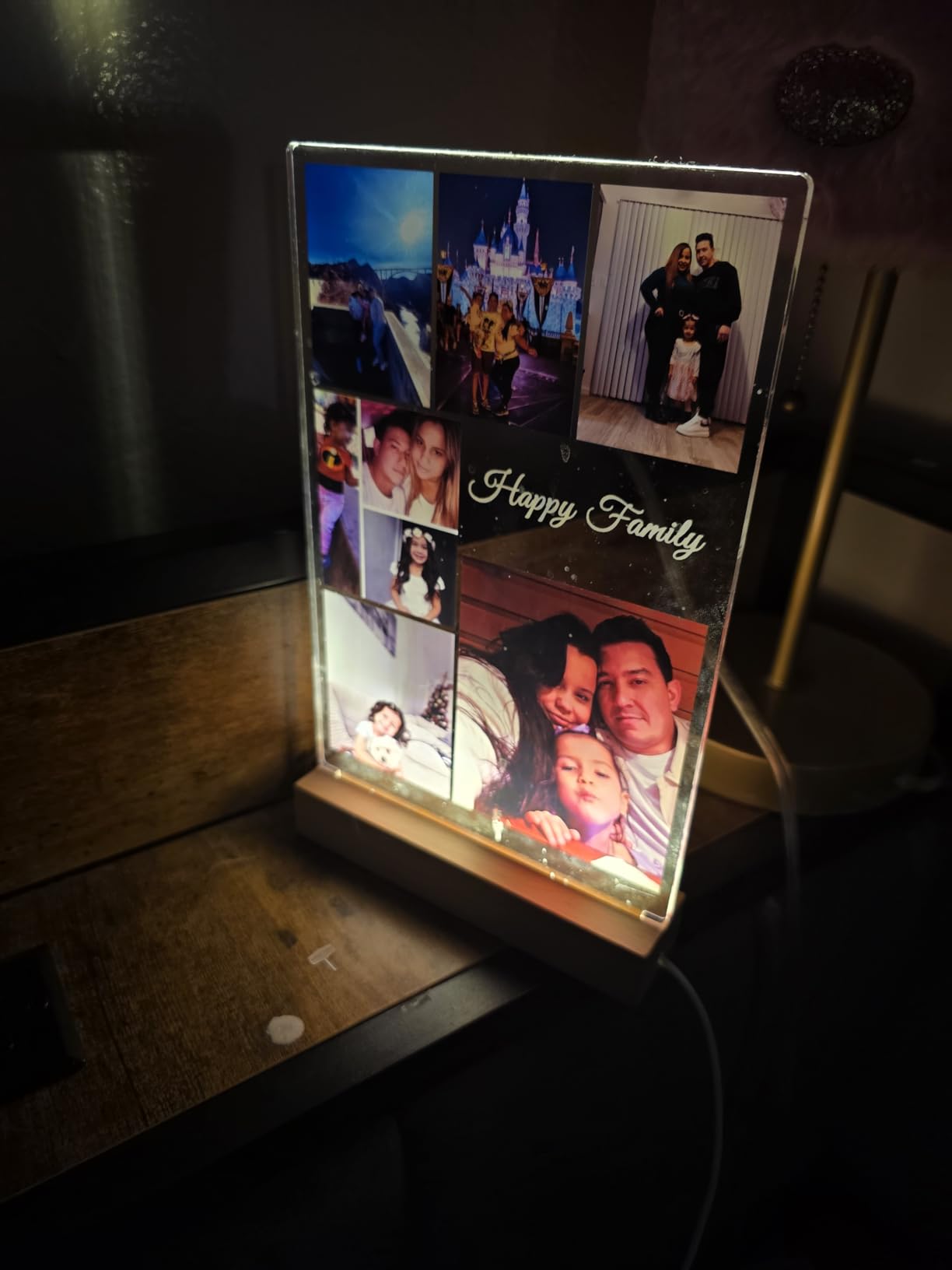 Custom Picture Frames with Photo, Personalized Photo Frame with Night Light, Customized Picture Frame, Personalized Christmas Birthday Gifts for Women, Men, Mom, Dad, Baby, Kid, Pet, Friend, Family - Customer Photo 2