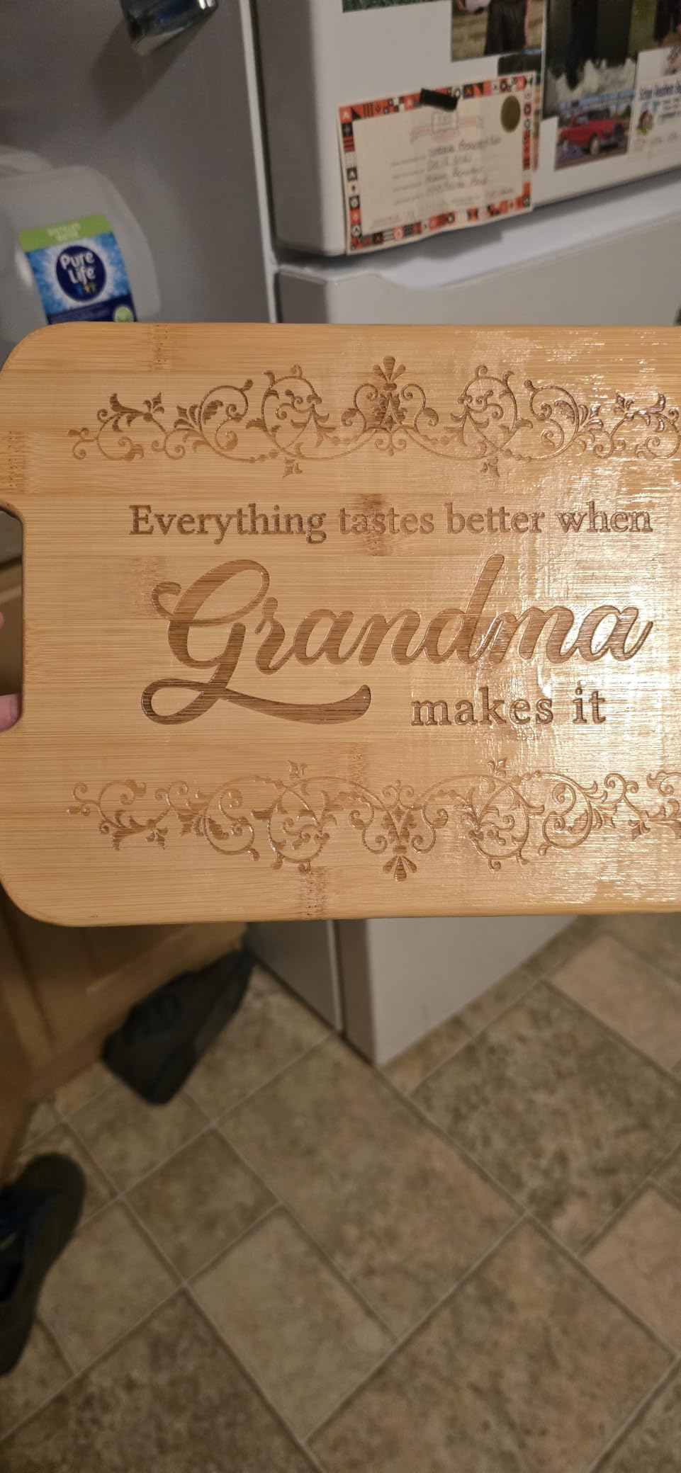 AceThrills Grandpa Gifts for Grandpas Christmas Gifts, Birthday, Fahthers Day - Grill Master Engraved Bamboo Cutting Board 12.3