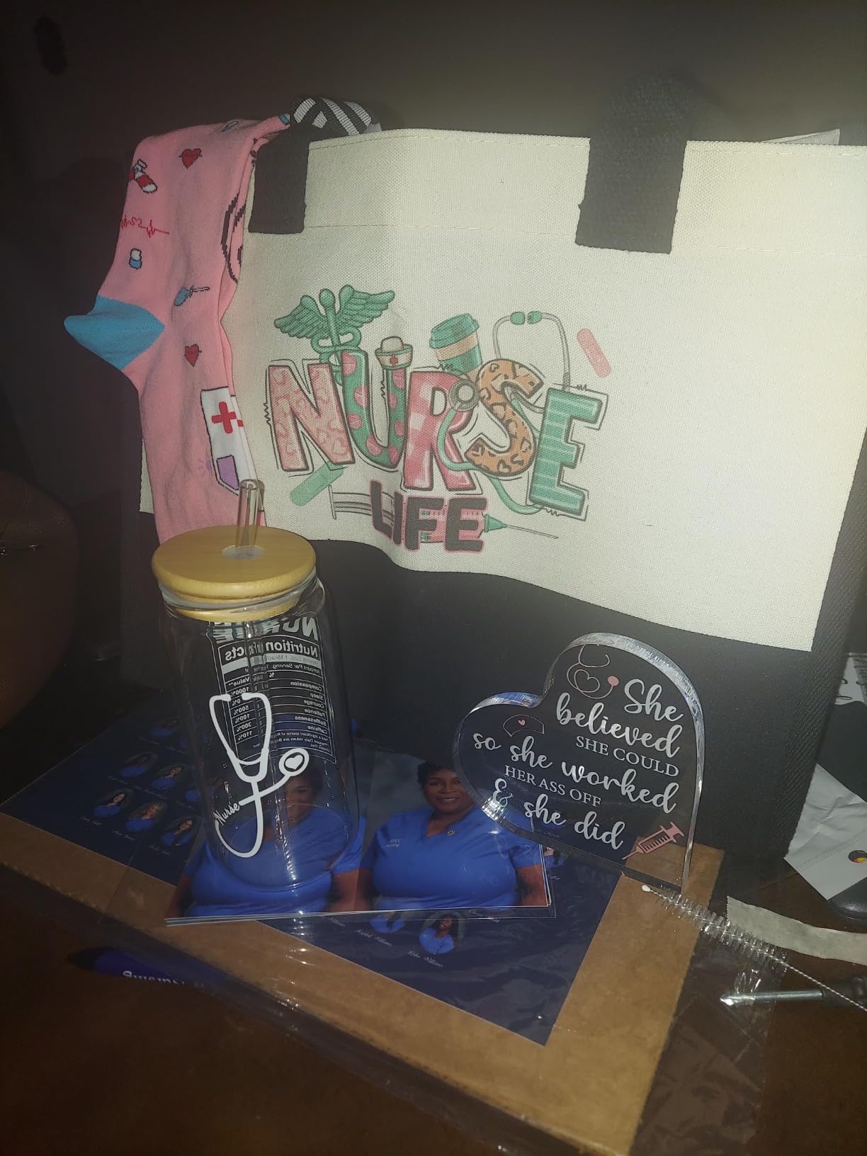 Nurse Gifts Nurse Appreciation Gift Set for Women Birthday Gifts for Nurses Week Nurses Graduation Gift for Nursing Student with Canvas Bag Socks Affirmations Cards 16 Oz Can Glass Customer Review Nurse Gifts Nurse Appreciation Gift Set for Women Birthday Gifts for Nurses Week Nurses Graduation Gift for Nursing Student with Canvas Bag Socks Affirmations Cards 16 Oz Can Glass - Customer Photo 2