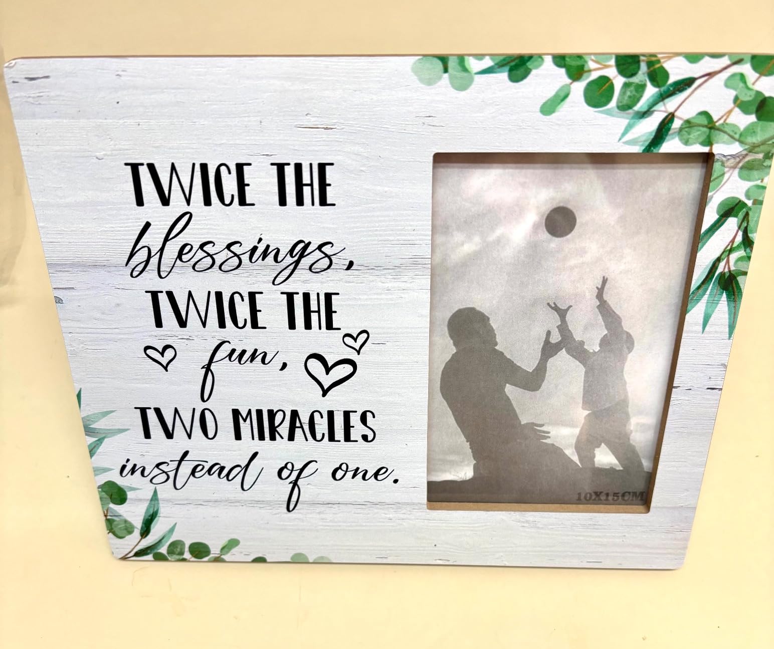 Twins Photo Frame - Twice The Blessings Twice The Fun Pregnancy Announcement Picture Frame - Baby Twin Gifts - Twin Boys Girls Gift For Babies, Twins Gifts For Mom Customer Review Twins Photo Frame - Twice The Blessings Twice The Fun Pregnancy Announcement Picture Frame - Baby Twin Gifts - Twin Boys Girls Gift For Babies, Twins Gifts For Mom - Customer Photo 1